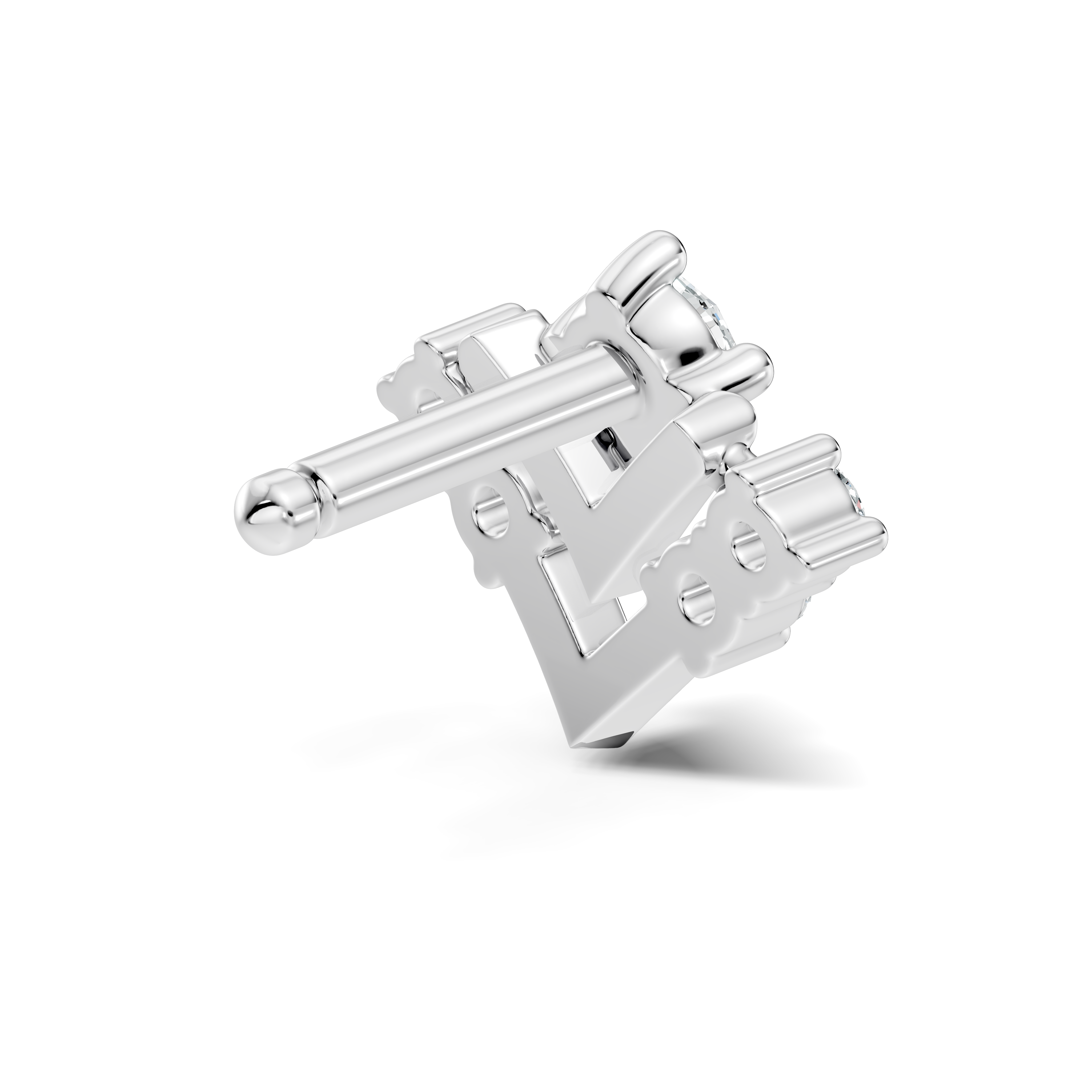 Chevron V-Shape Diamond Nose Pin