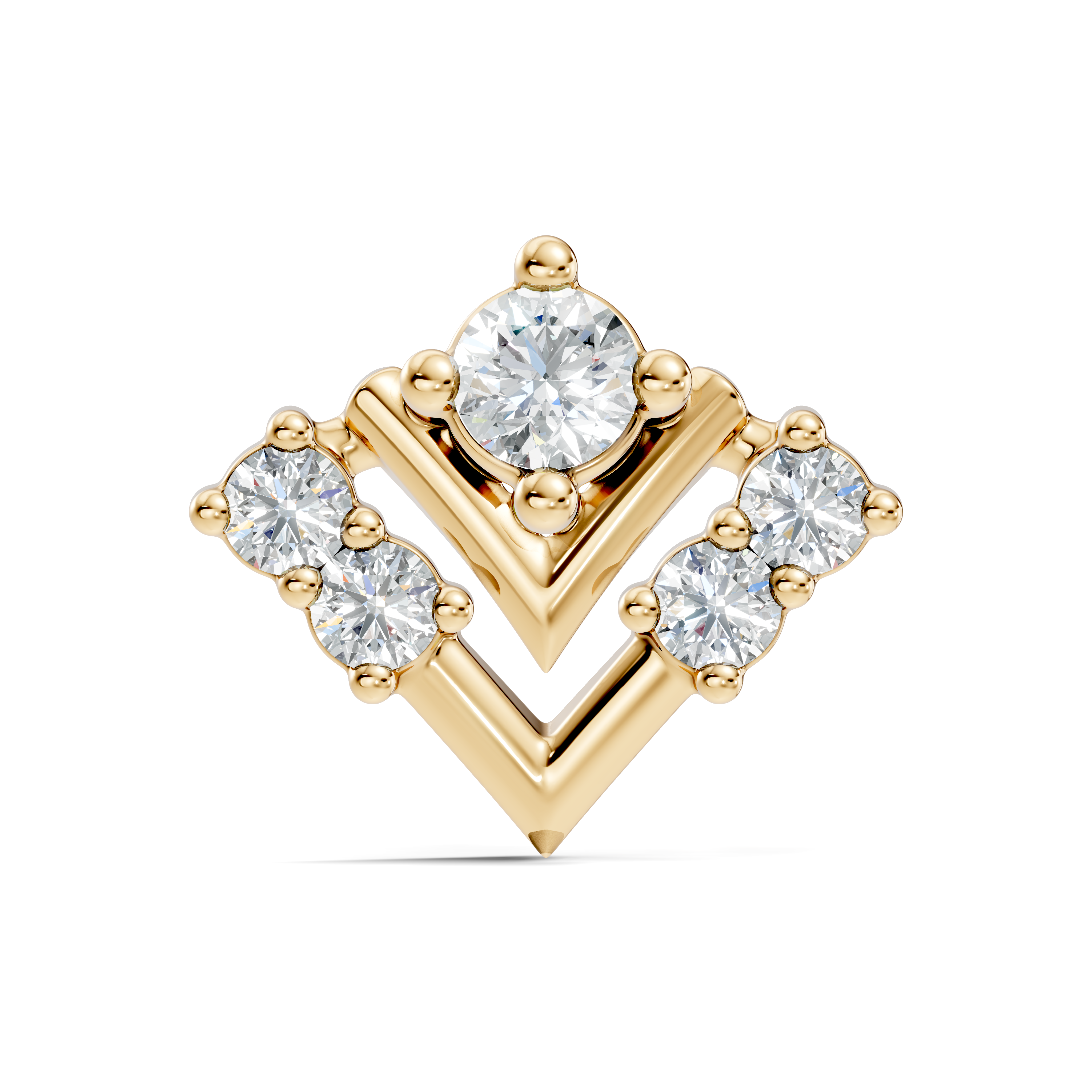 Chevron V-Shape Diamond Nose Pin