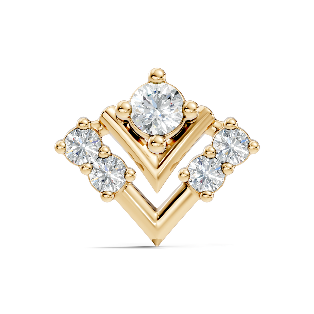 Chevron V-Shape Diamond Nose Pin