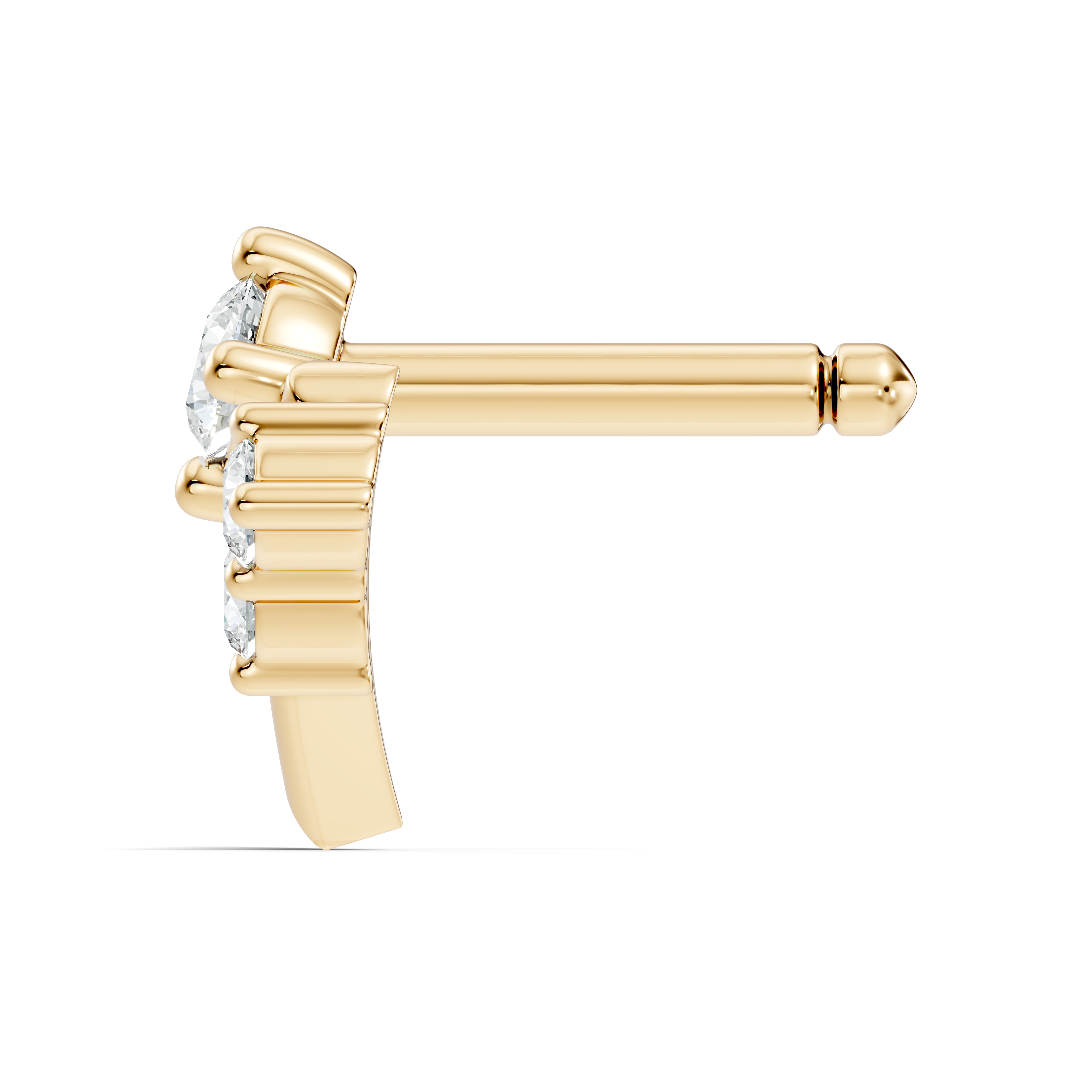 Chevron V-Shape Diamond Nose Pin