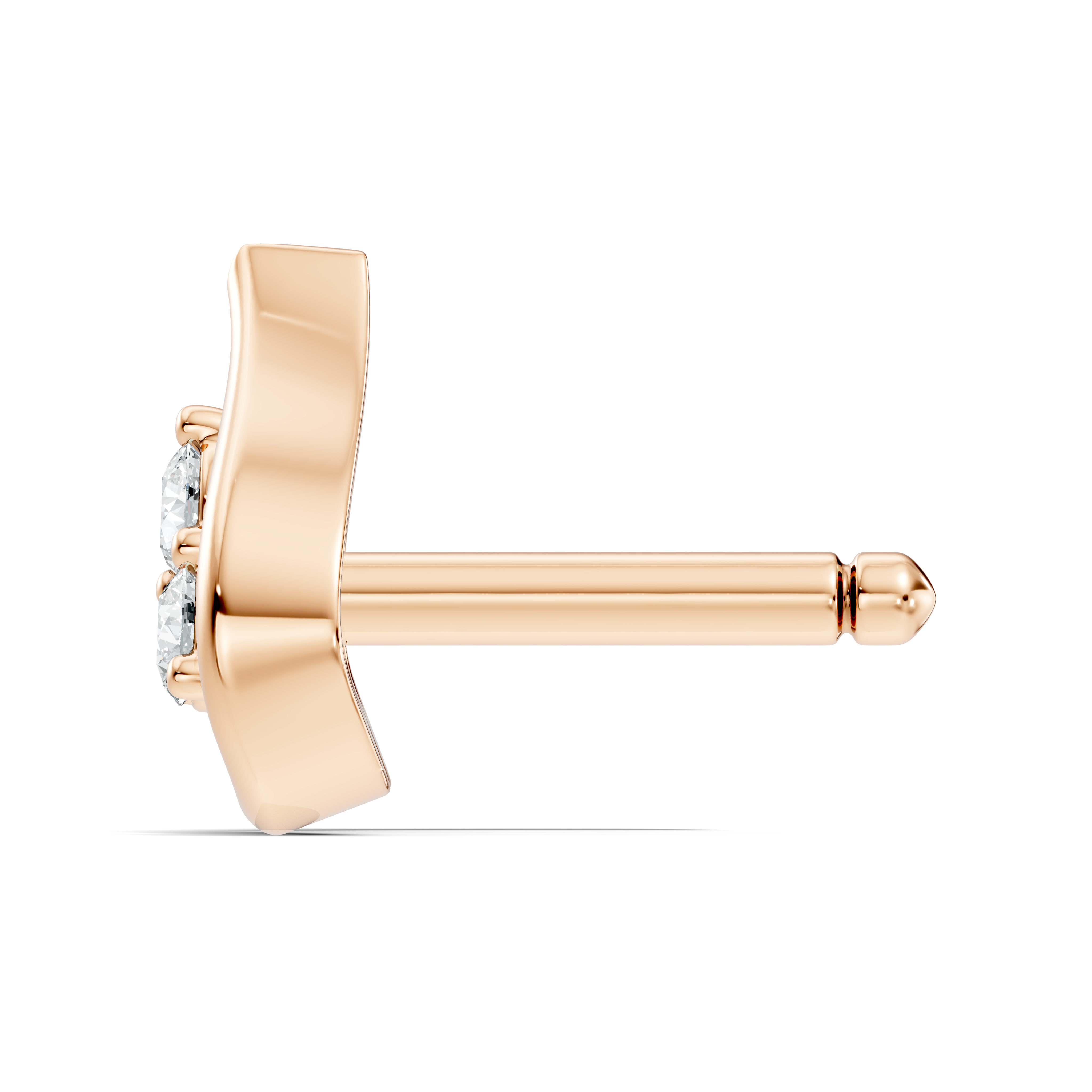 Open Heart Trio Diamond Nose Pin