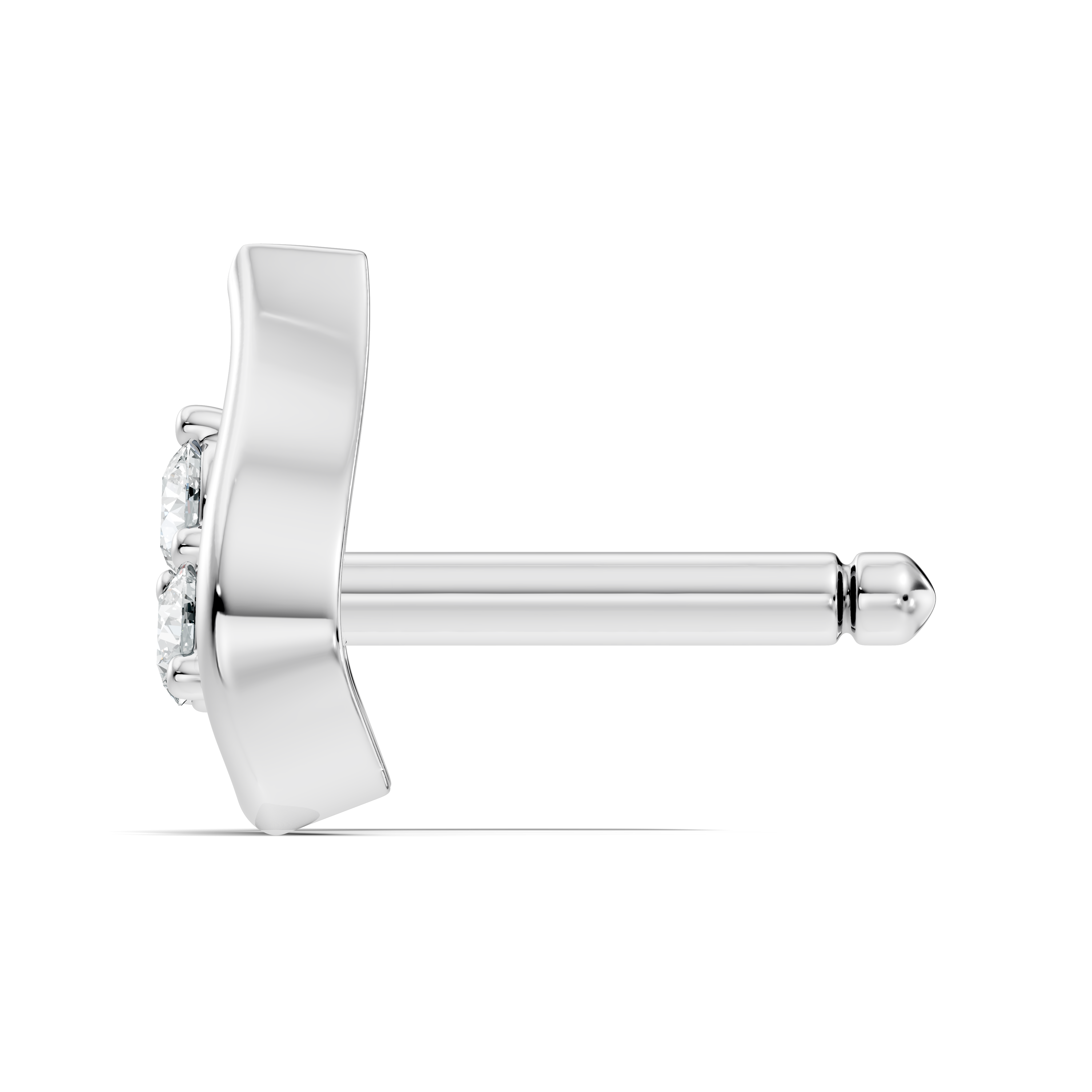 Open Heart Trio Diamond Nose Pin