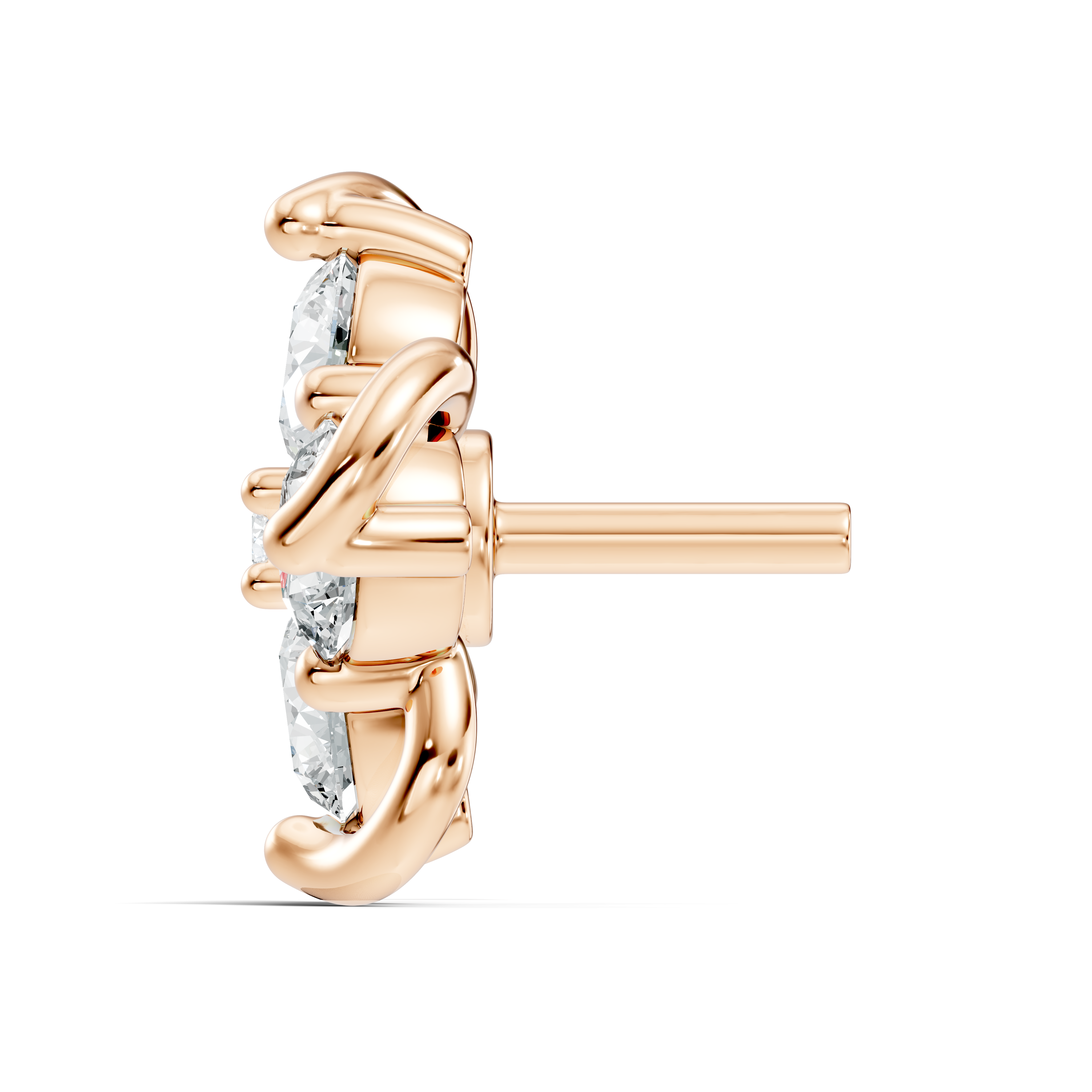 Swirl Floral Cluster Diamond Nose Pin