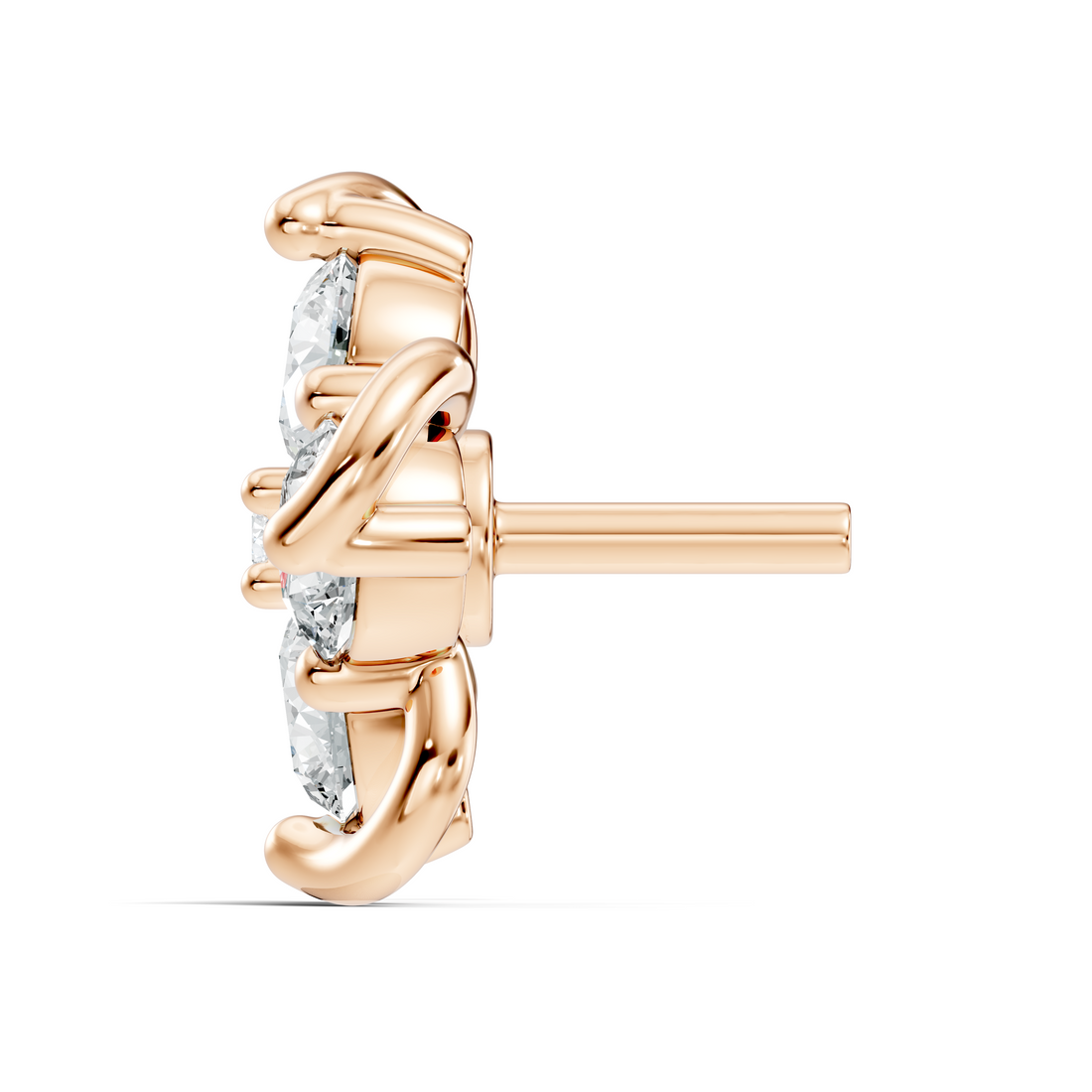 Swirl Floral Cluster Diamond Nose Pin