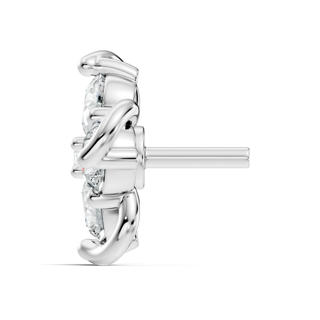 Swirl Floral Cluster Diamond Nose Pin