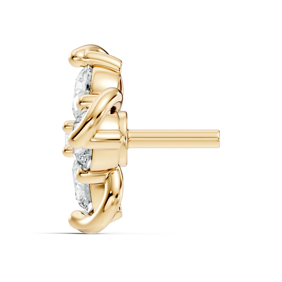 Swirl Floral Cluster Diamond Nose Pin