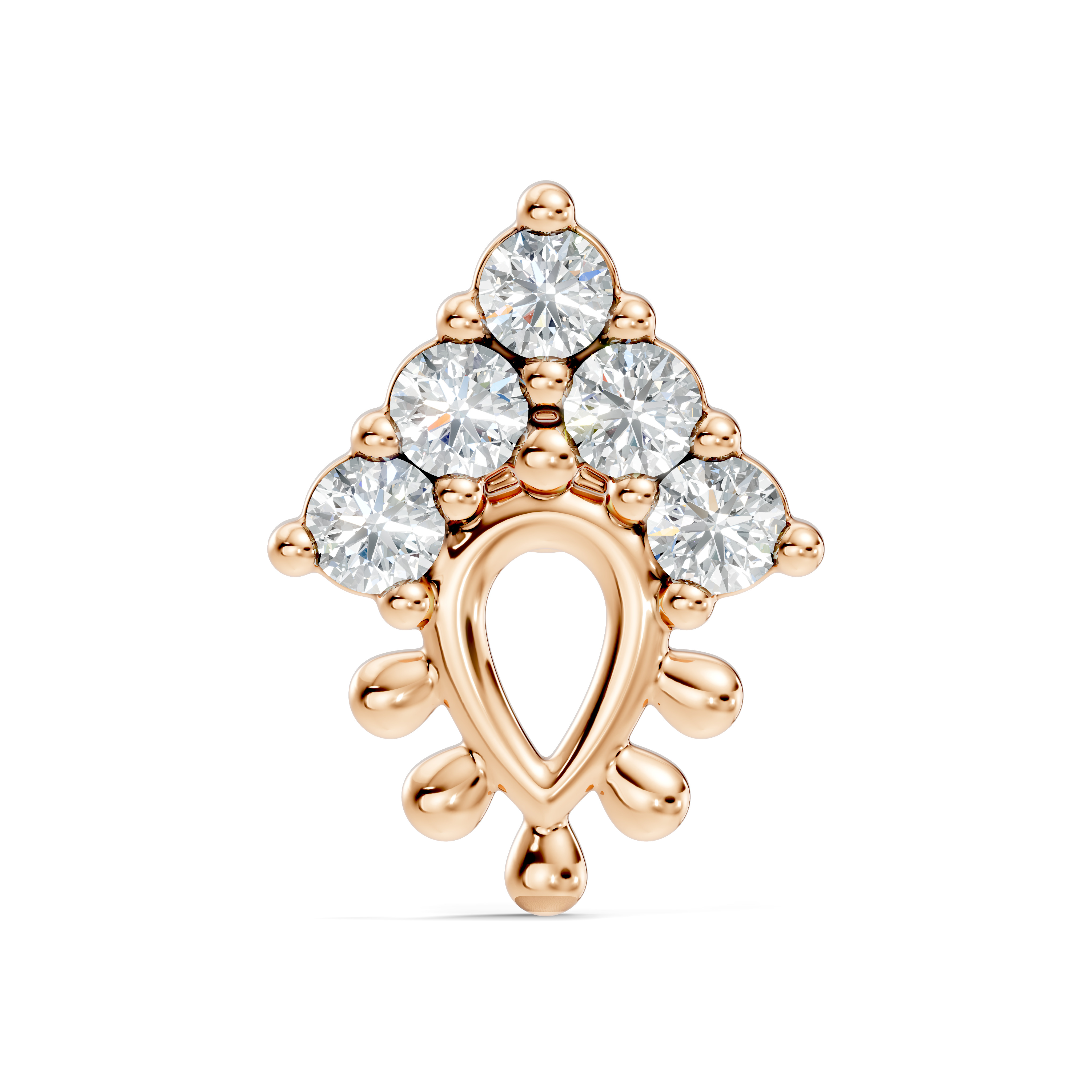 Teardrop Crown Diamond Nose Pin