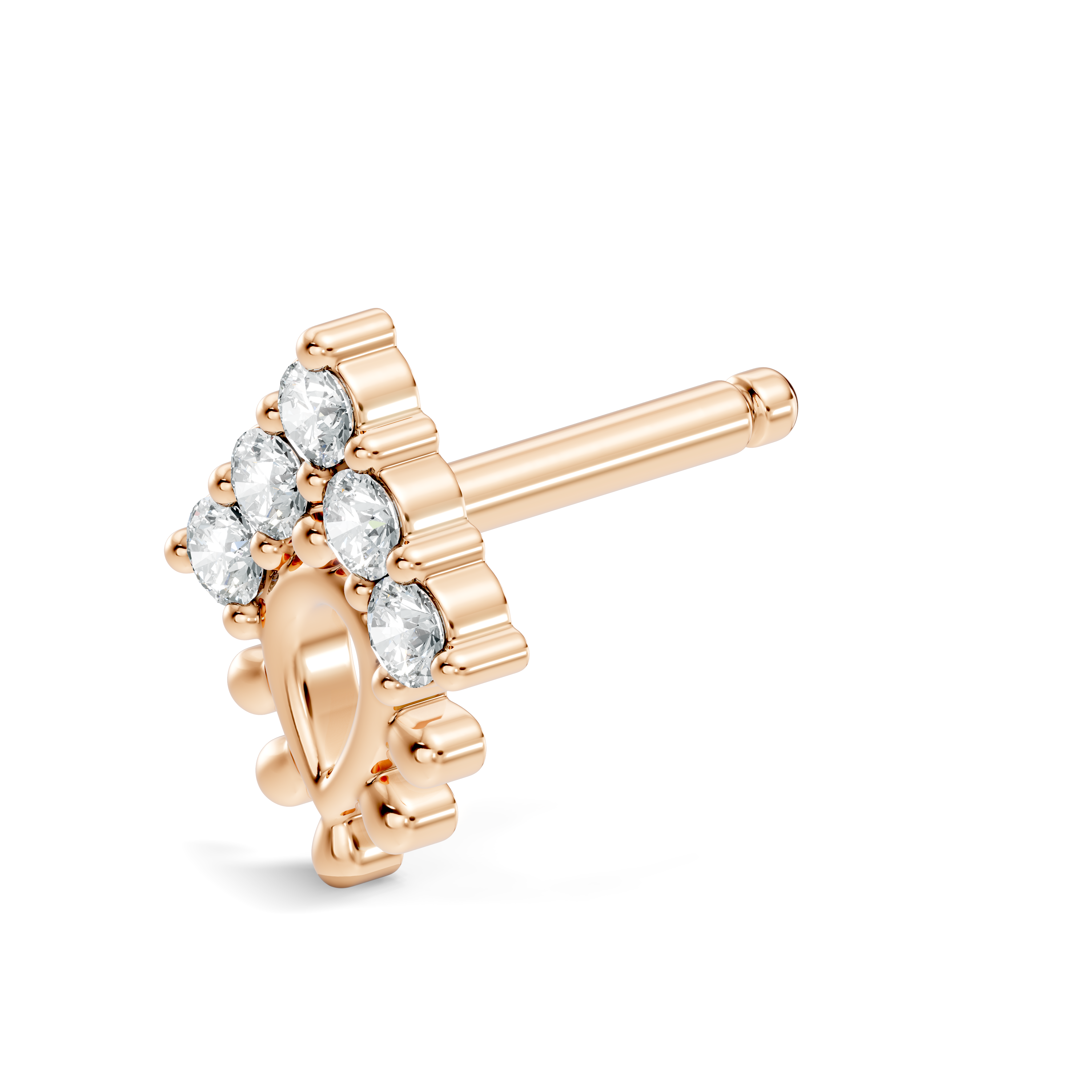 Teardrop Crown Diamond Nose Pin