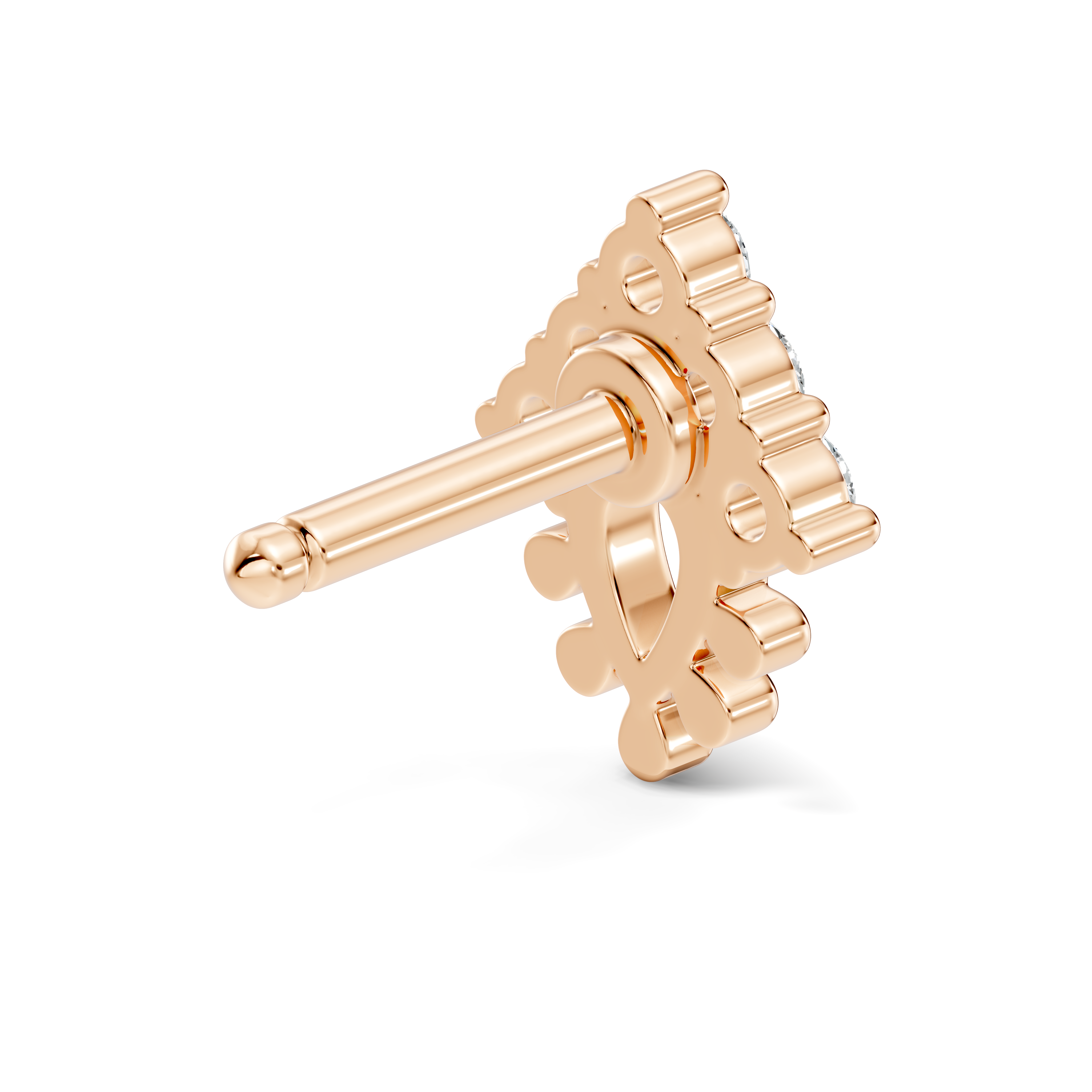 Teardrop Crown Diamond Nose Pin