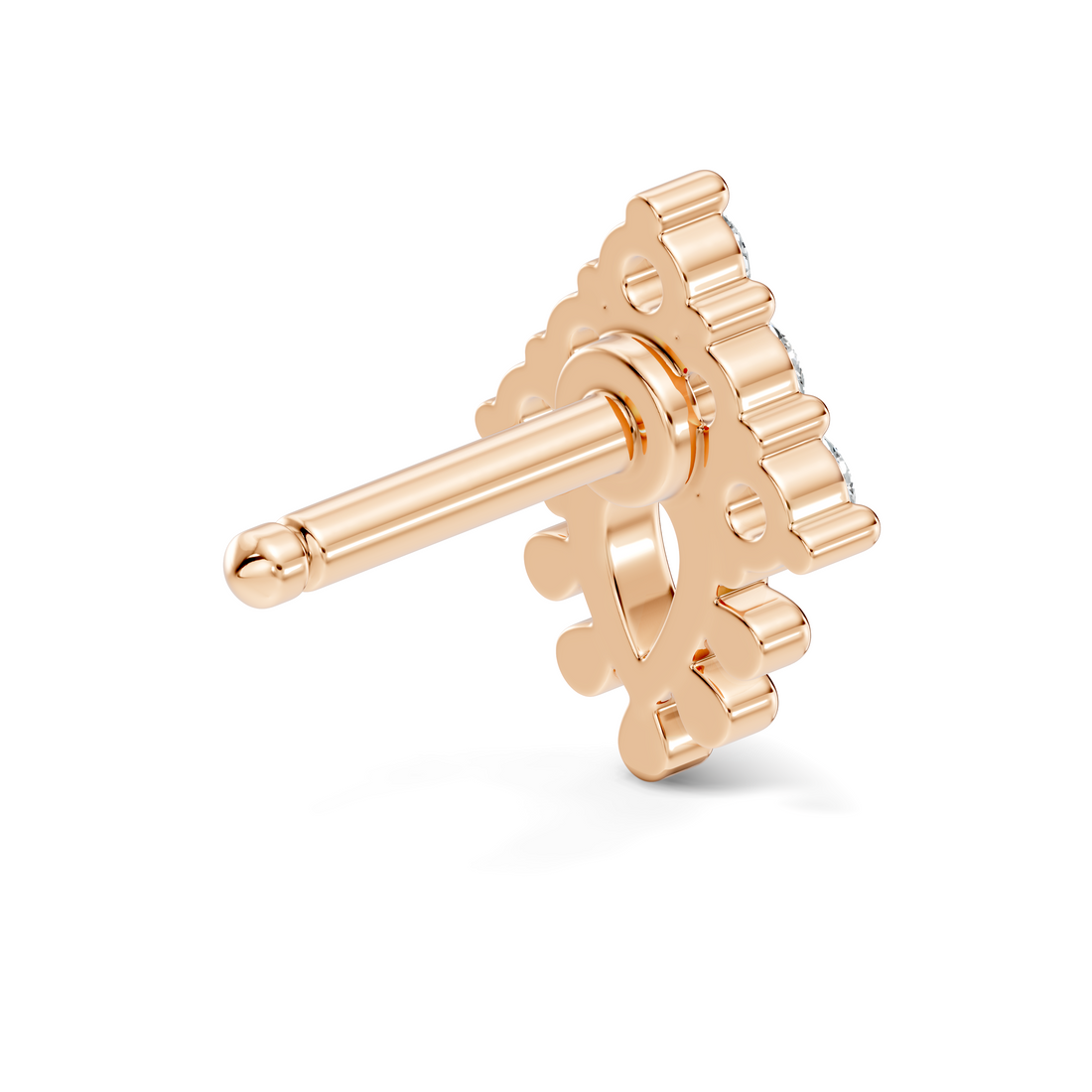 Teardrop Crown Diamond Nose Pin