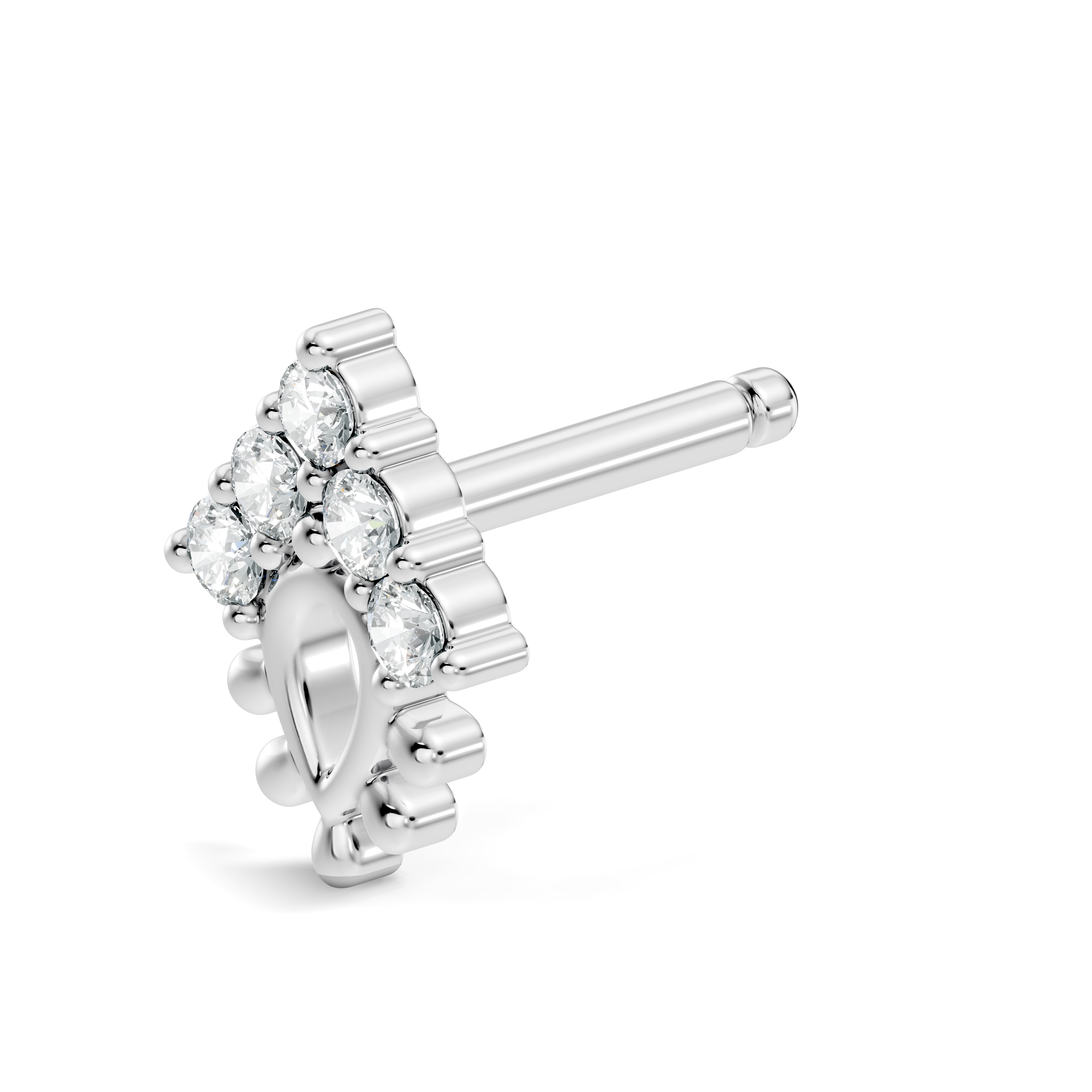 Teardrop Crown Diamond Nose Pin