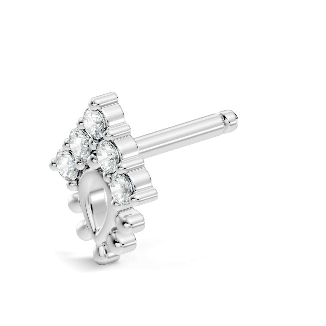 Teardrop Crown Diamond Nose Pin