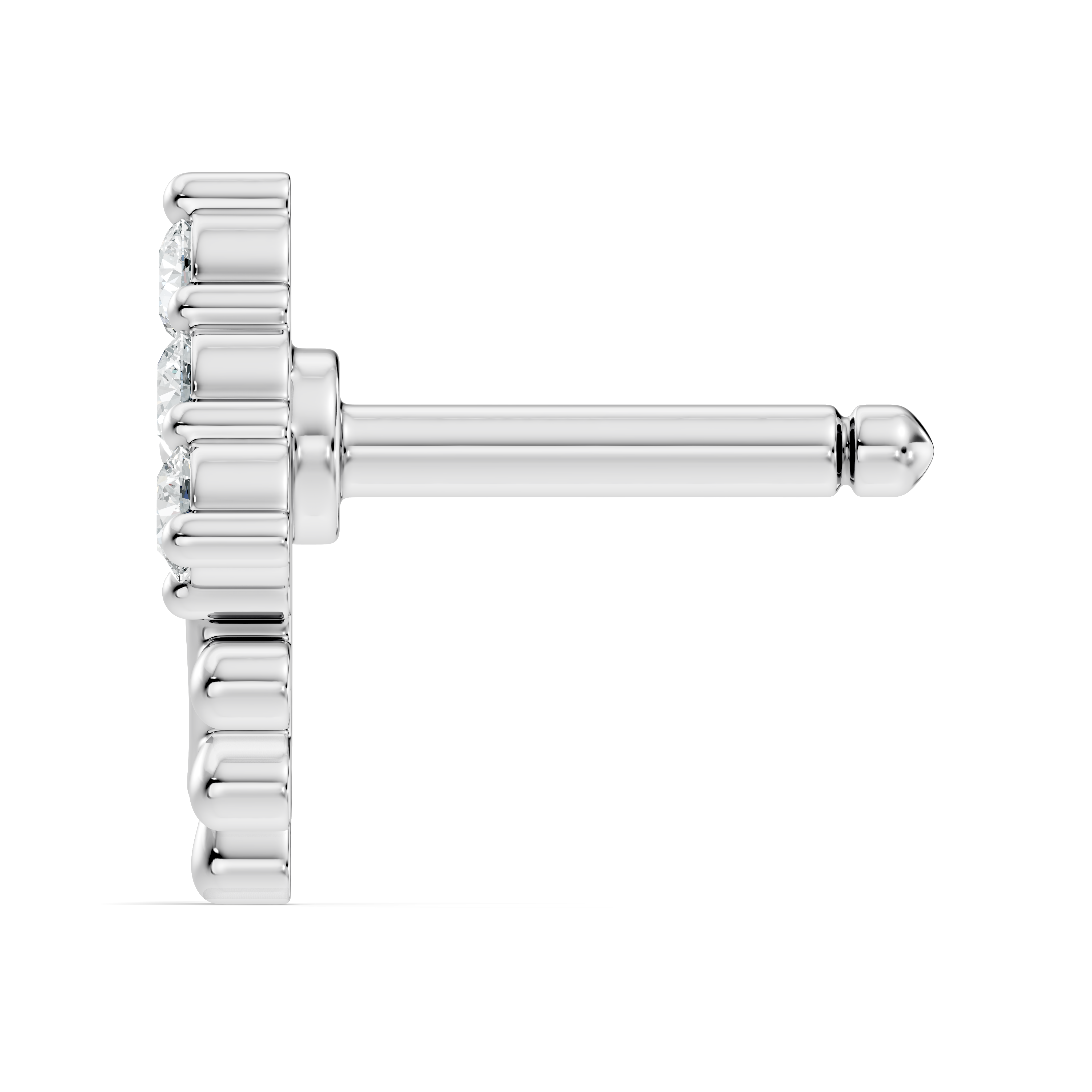 Teardrop Crown Diamond Nose Pin