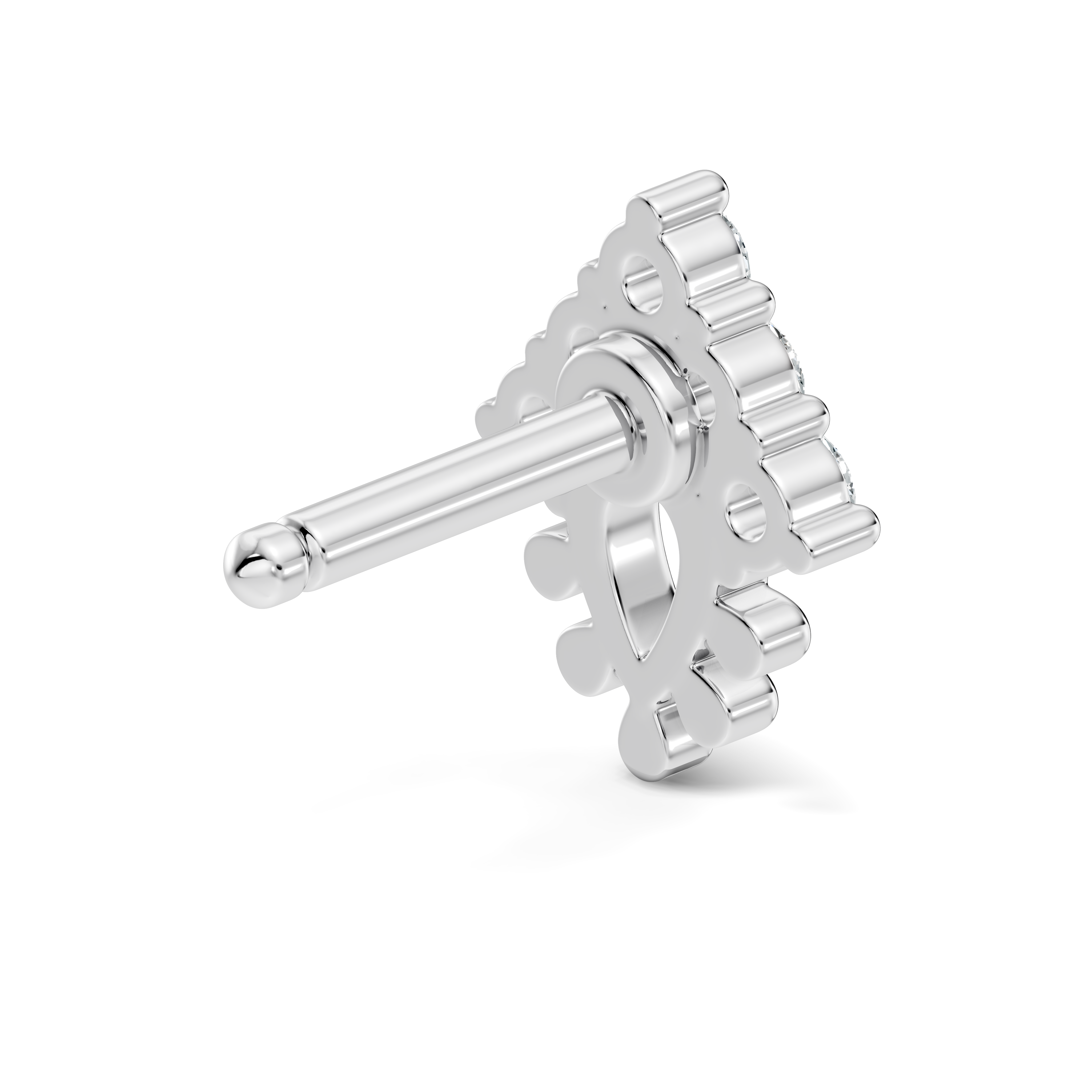 Teardrop Crown Diamond Nose Pin