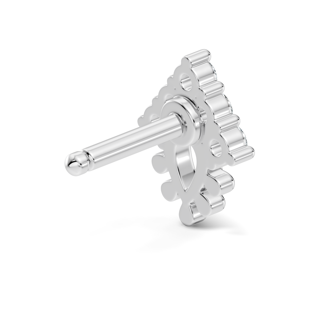 Teardrop Crown Diamond Nose Pin