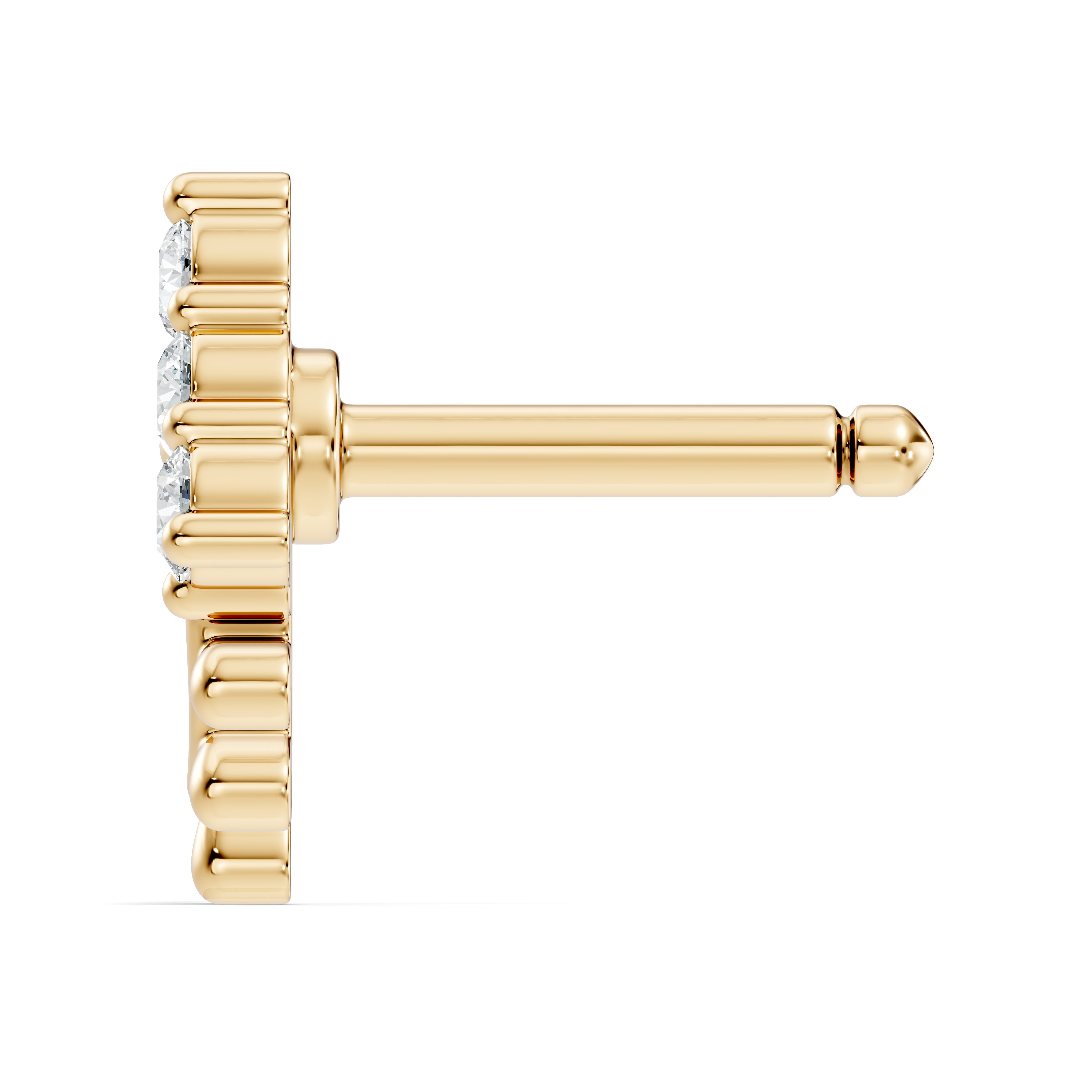 Teardrop Crown Diamond Nose Pin