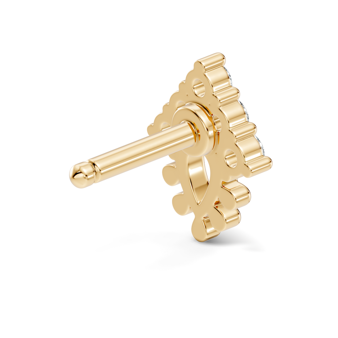 Teardrop Crown Diamond Nose Pin