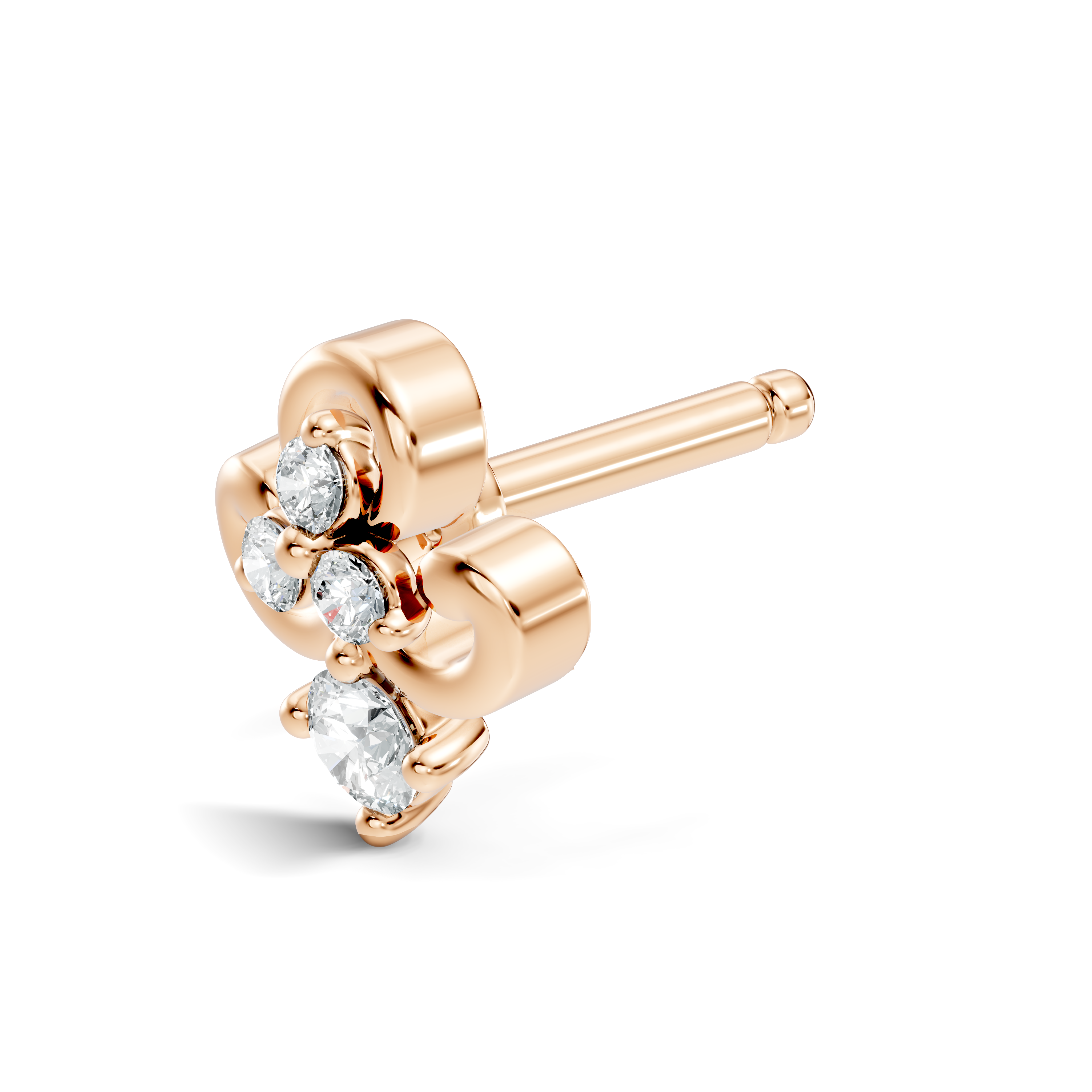Fleur-de-Lis Scroll Diamond Nose Pin