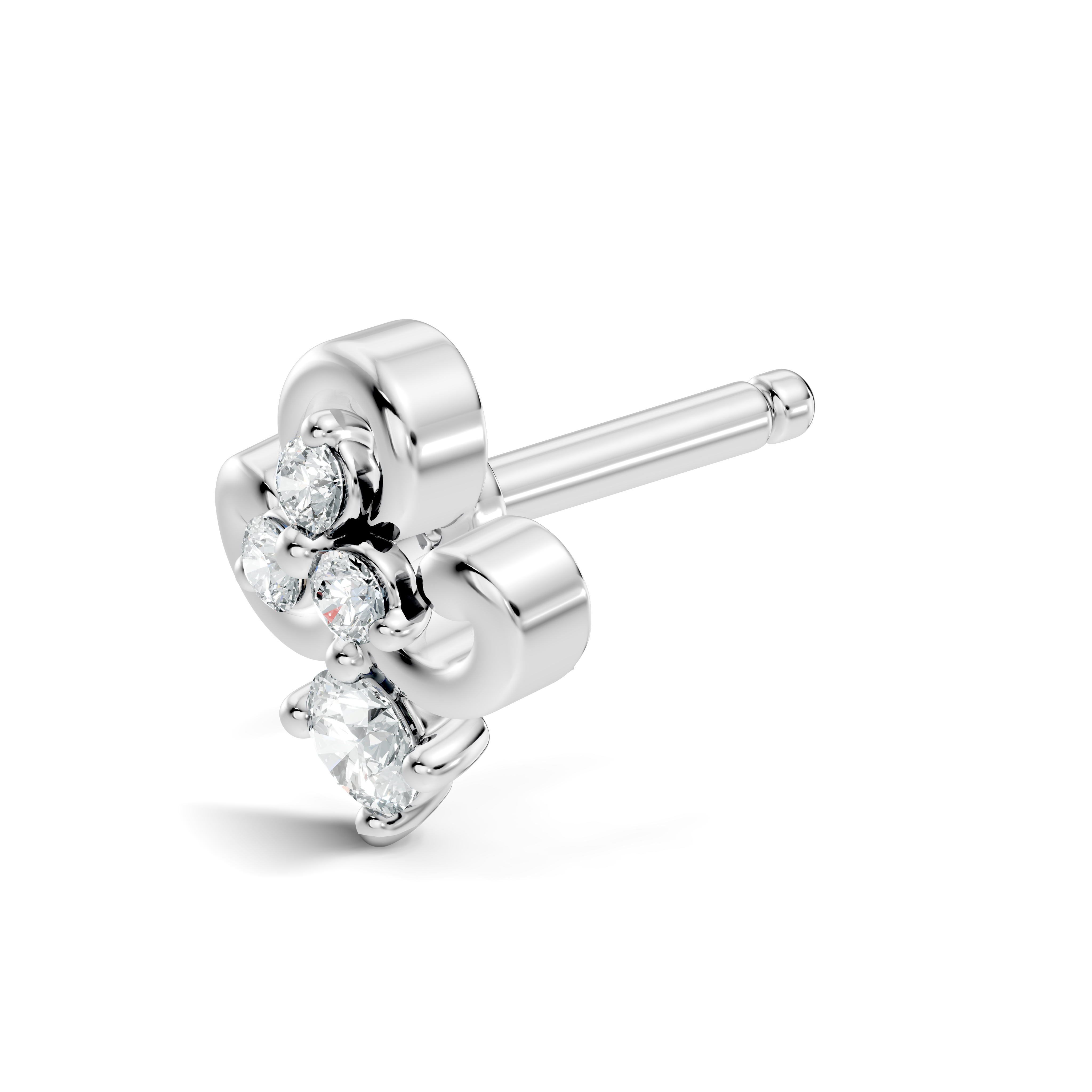 Fleur-de-Lis Scroll Diamond Nose Pin