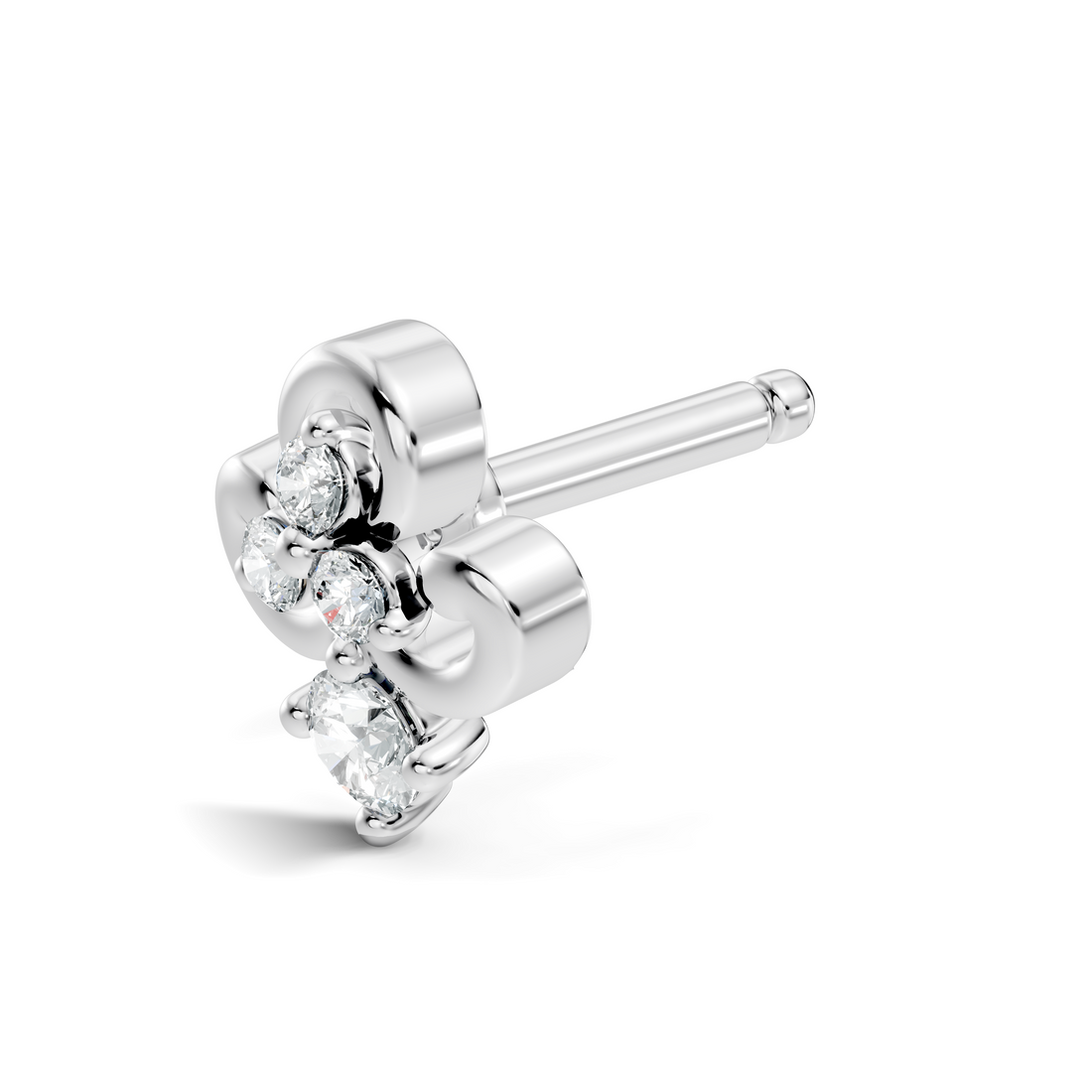 Fleur-de-Lis Scroll Diamond Nose Pin