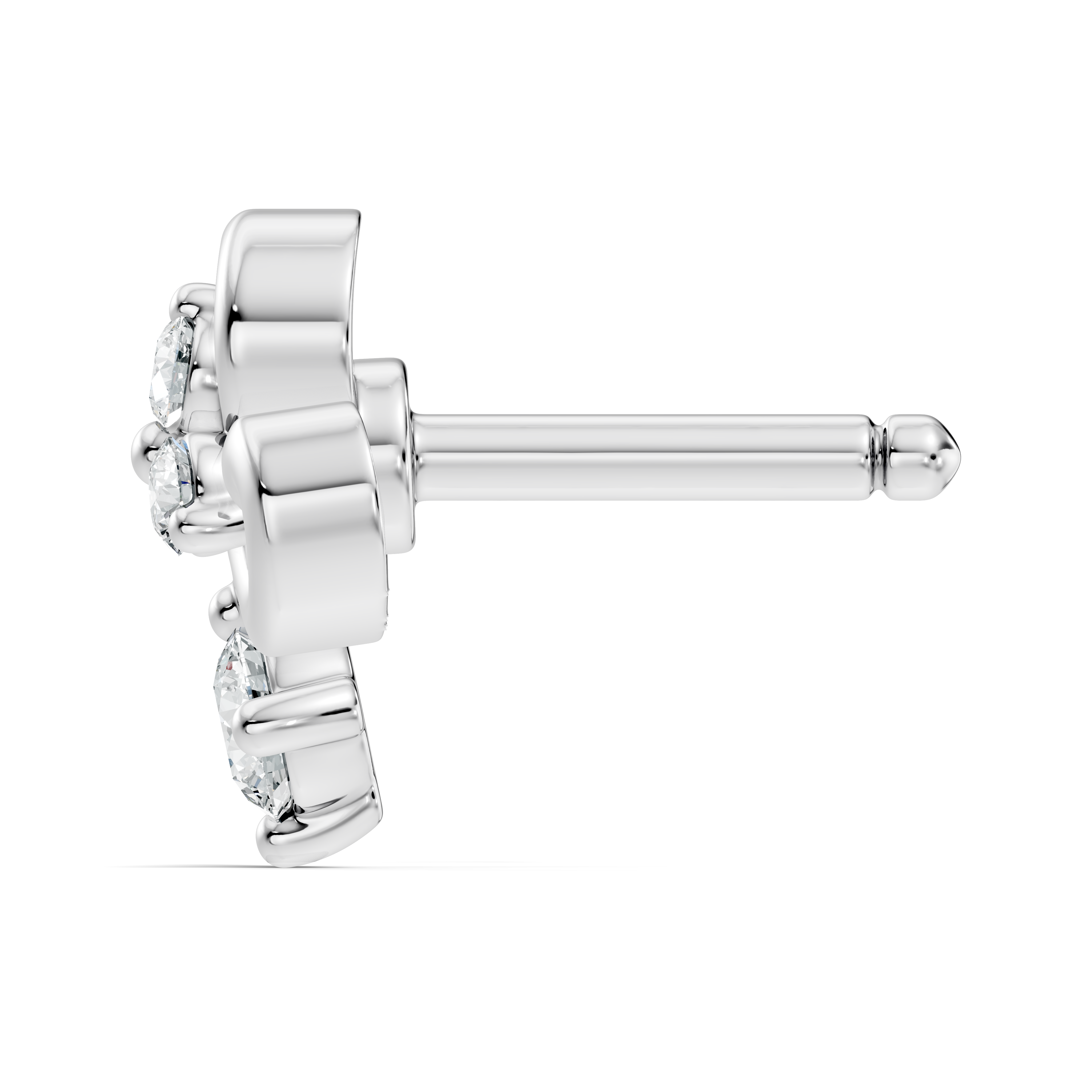 Fleur-de-Lis Scroll Diamond Nose Pin