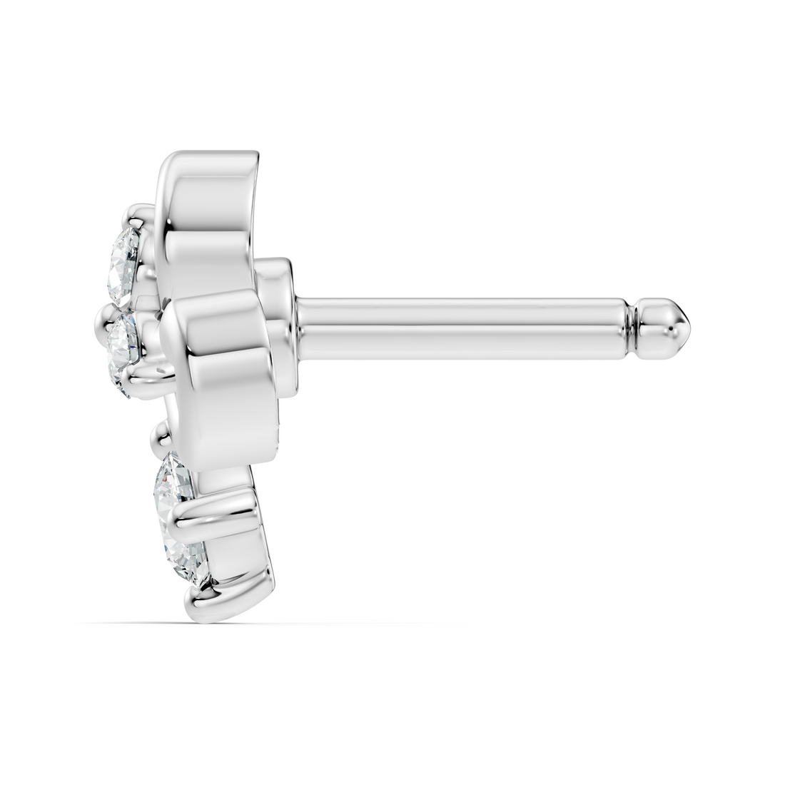 Fleur-de-Lis Scroll Diamond Nose Pin