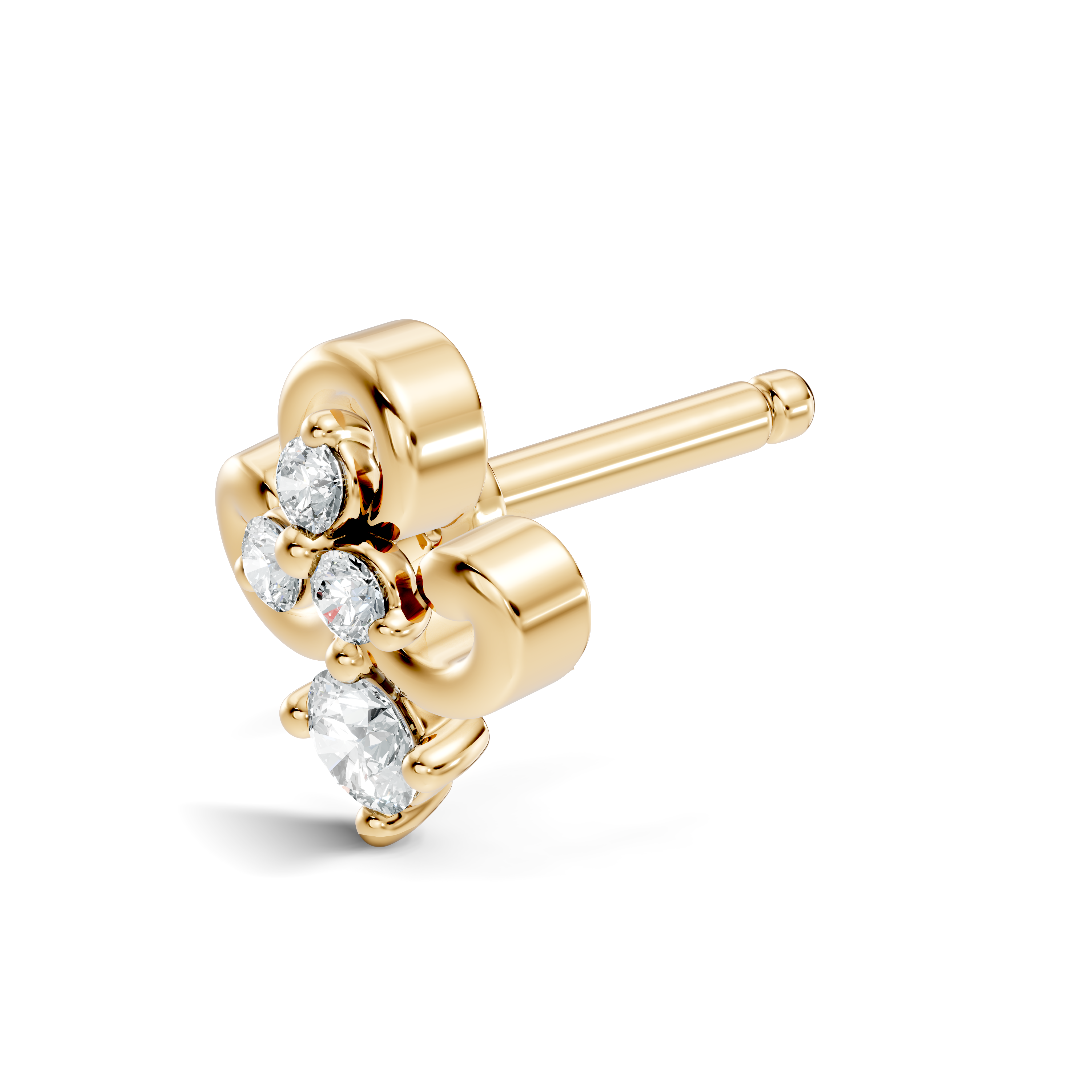 Fleur-de-Lis Scroll Diamond Nose Pin