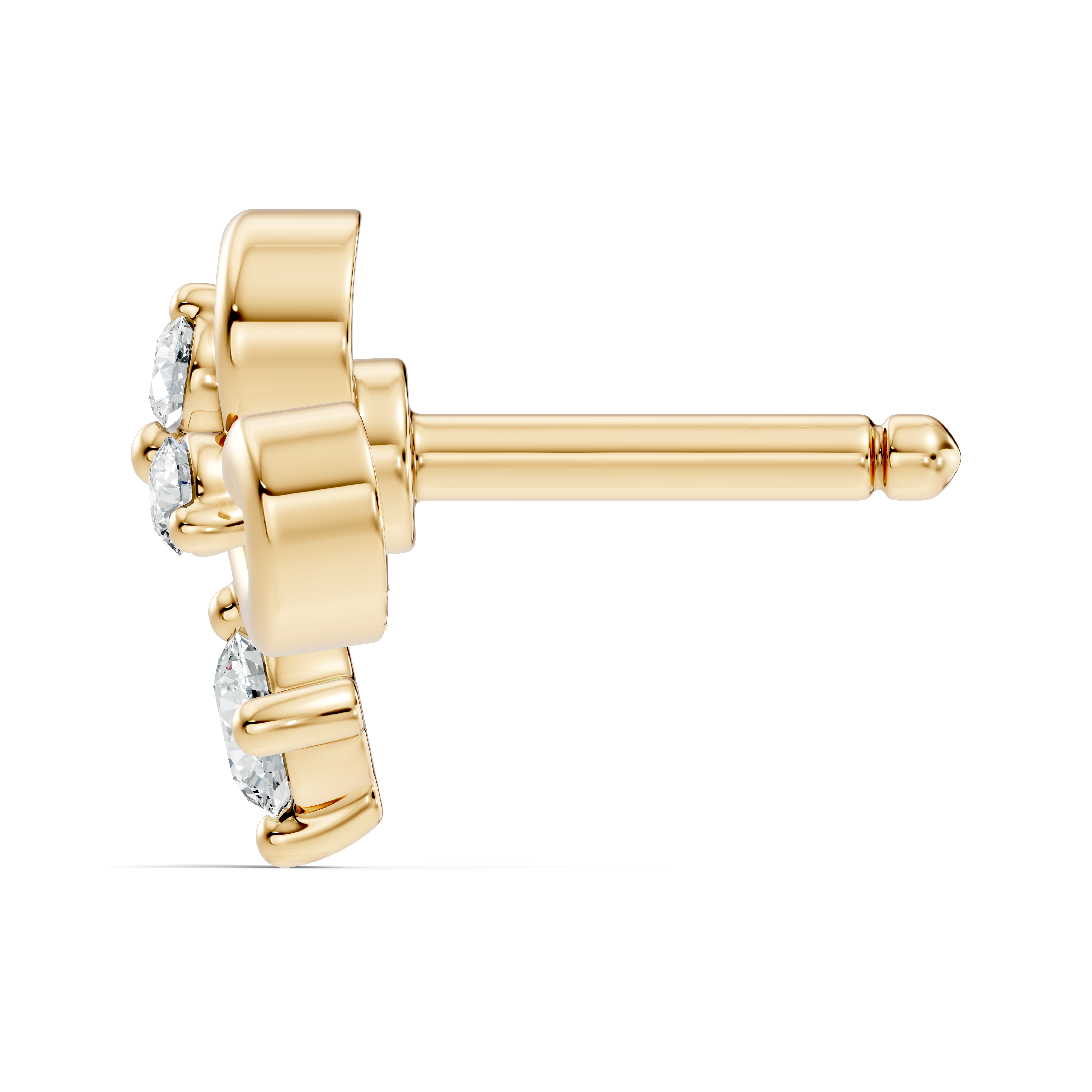 Fleur-de-Lis Scroll Diamond Nose Pin