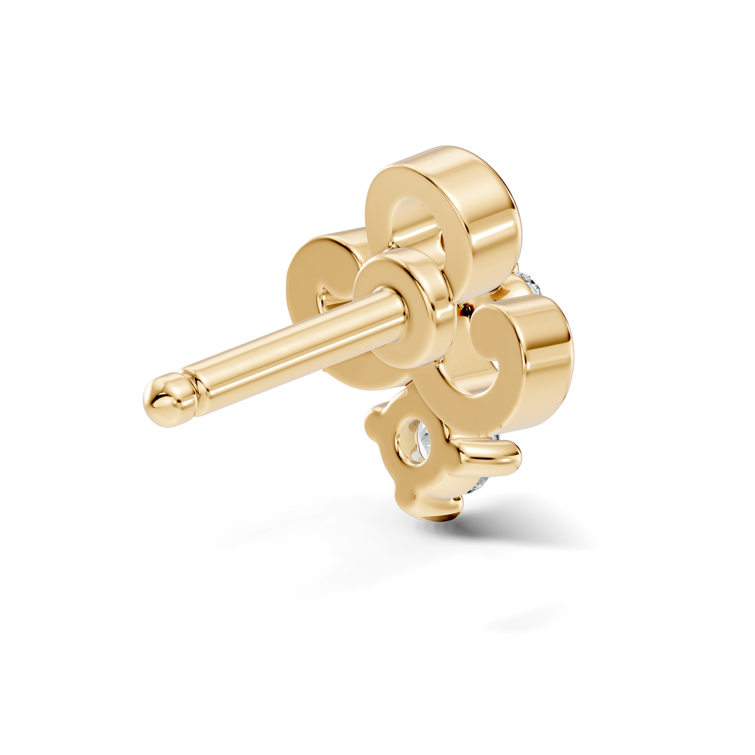 Fleur-de-Lis Scroll Diamond Nose Pin