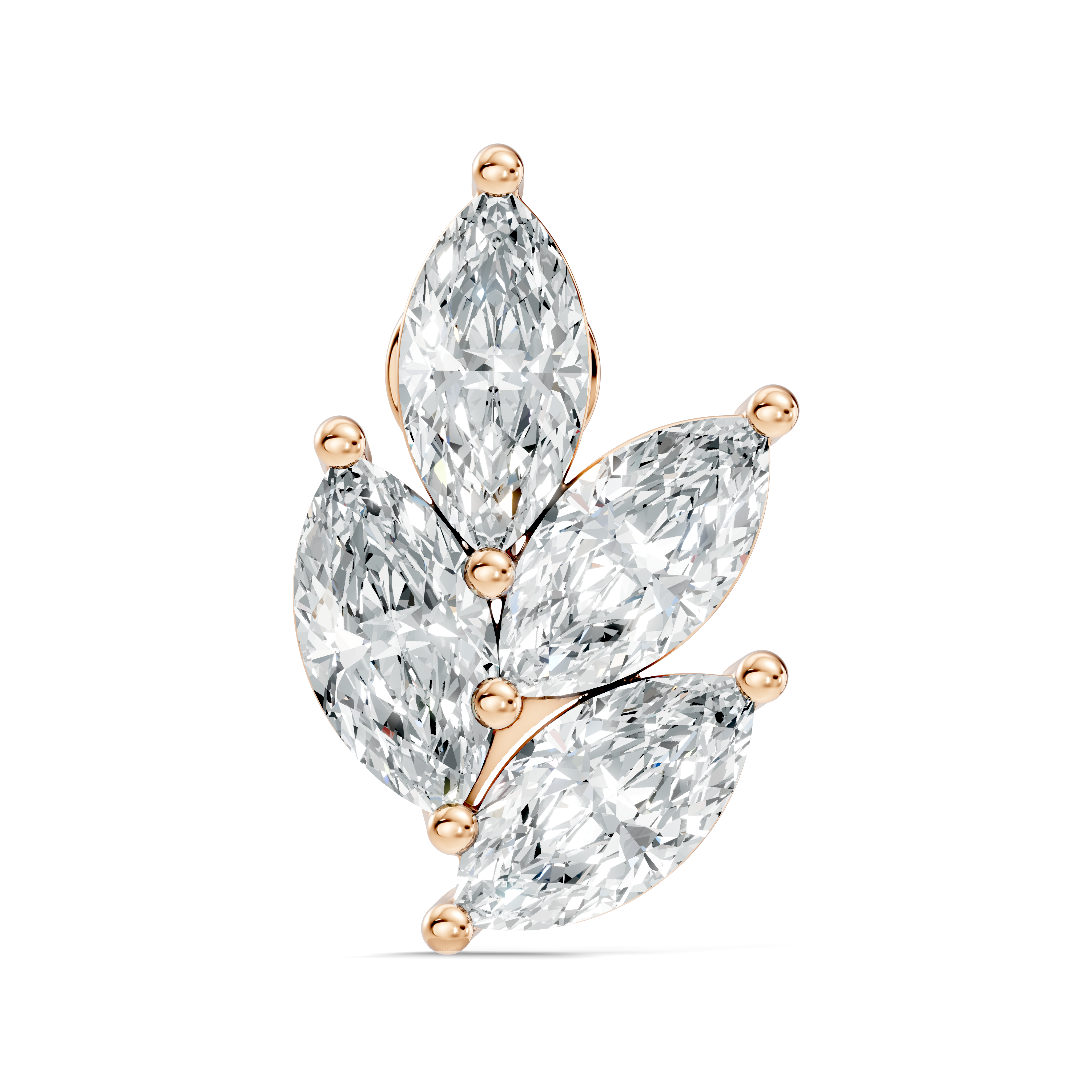 Marquise Vine Four-Stone Diamond Nose Pin