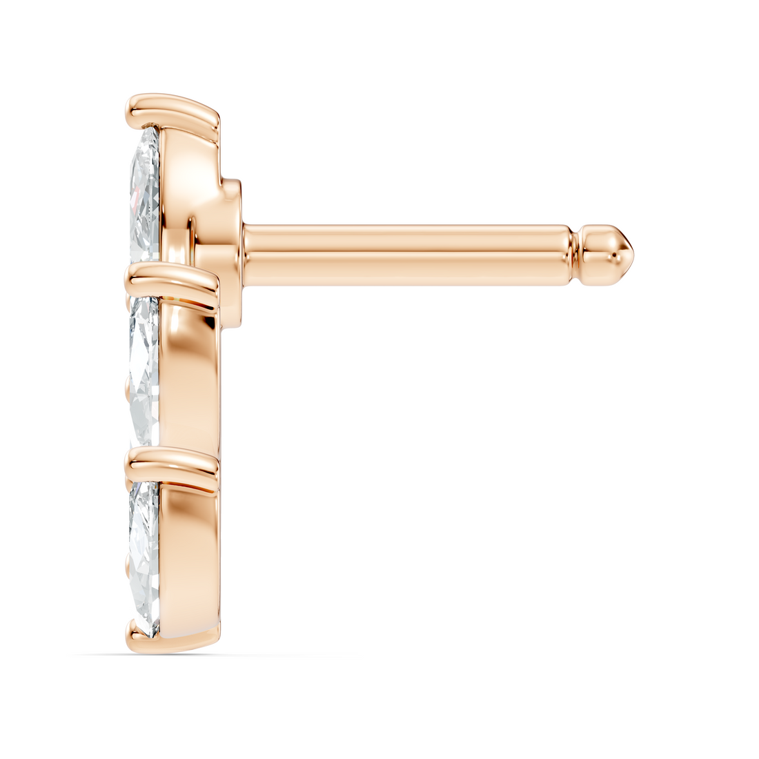 Marquise Vine Four-Stone Diamond Nose Pin