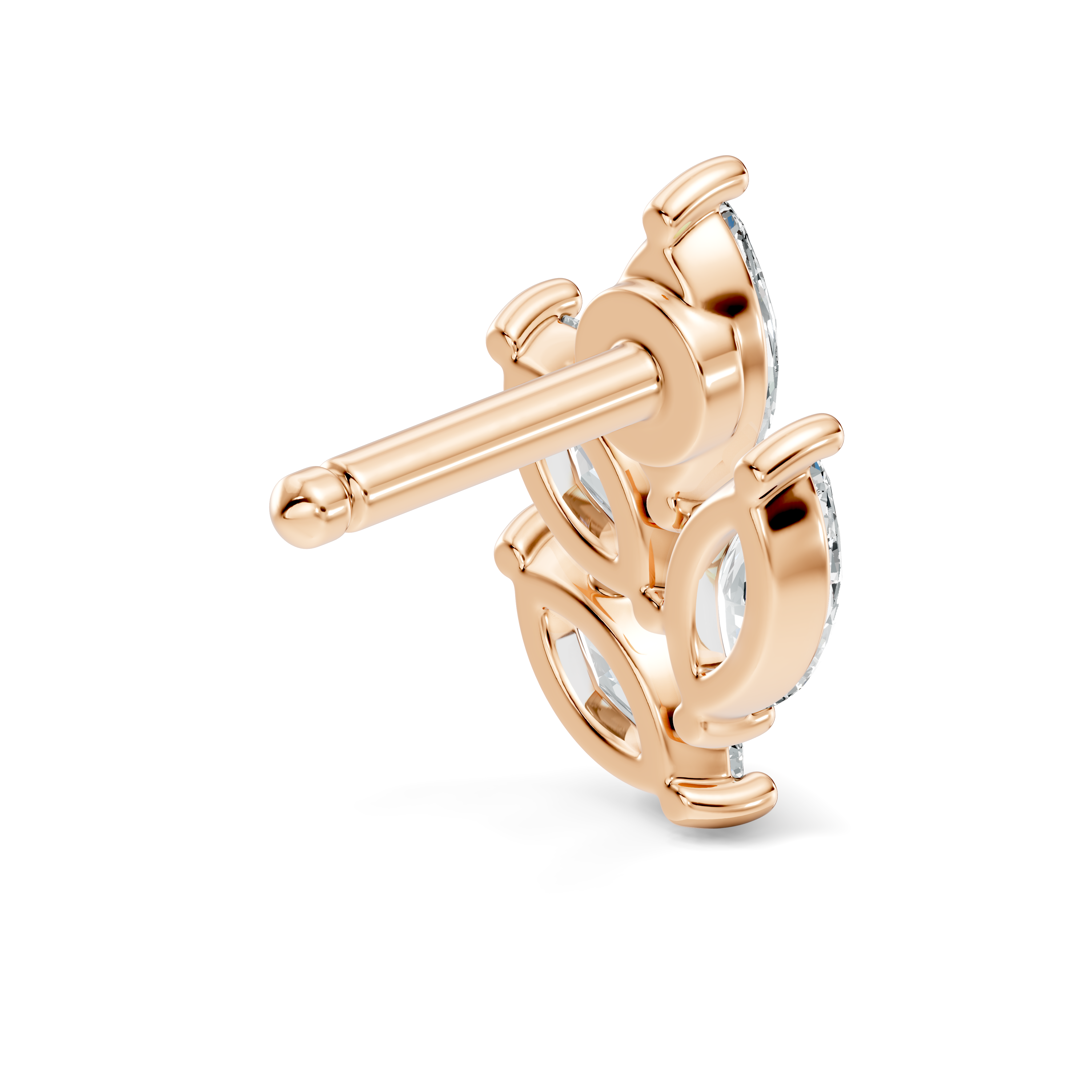 Marquise Vine Four-Stone Diamond Nose Pin