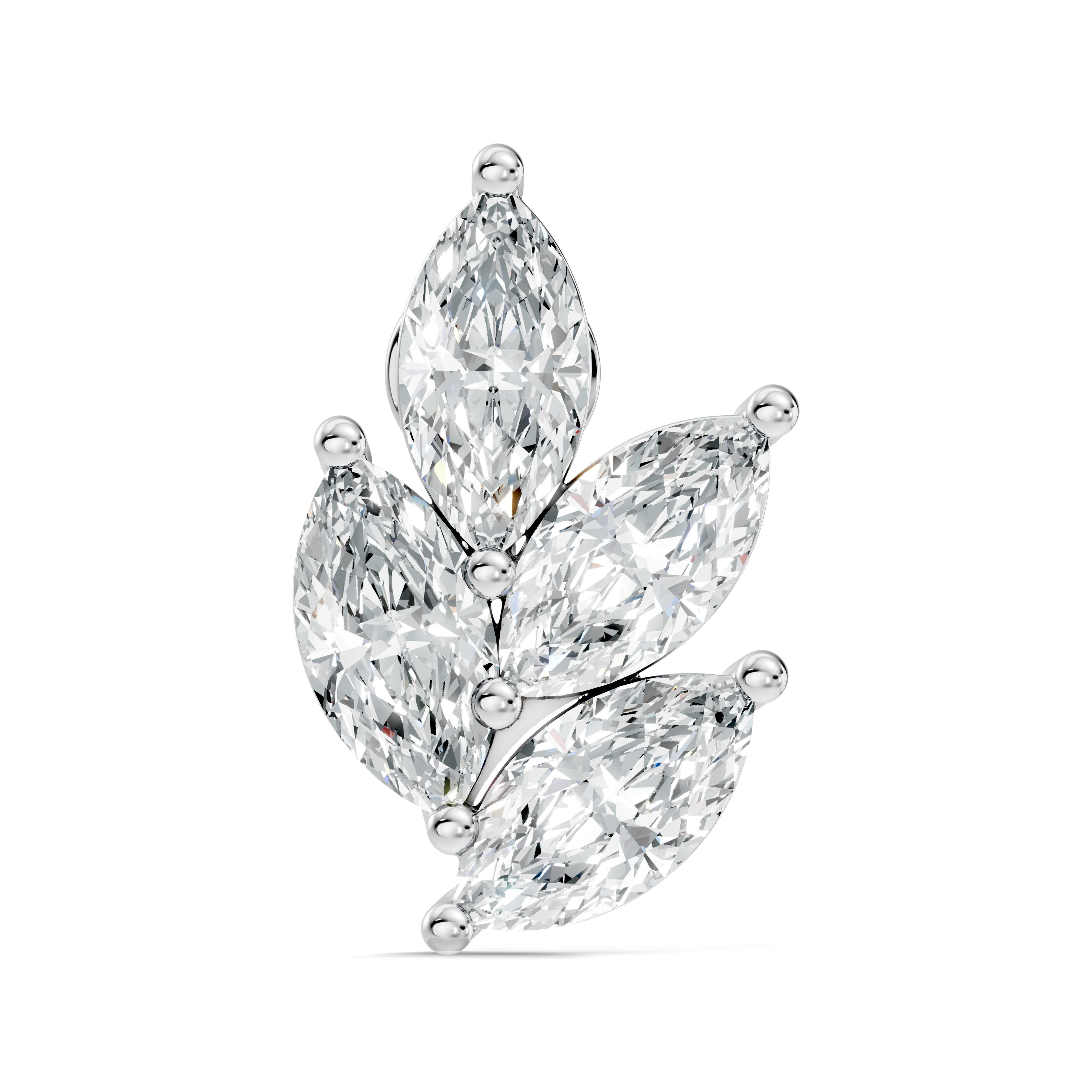 Marquise Vine Four-Stone Diamond Nose Pin