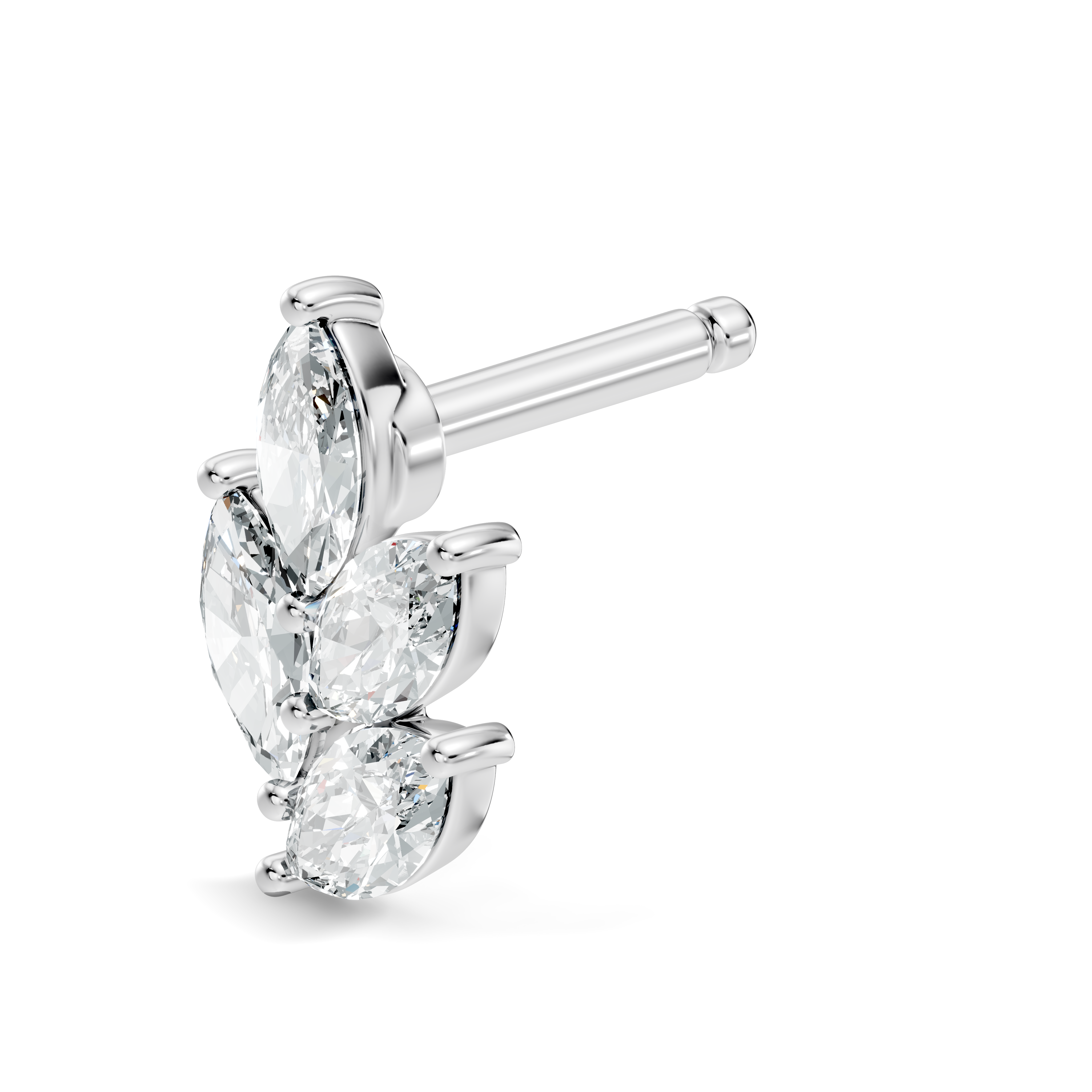Marquise Vine Four-Stone Diamond Nose Pin