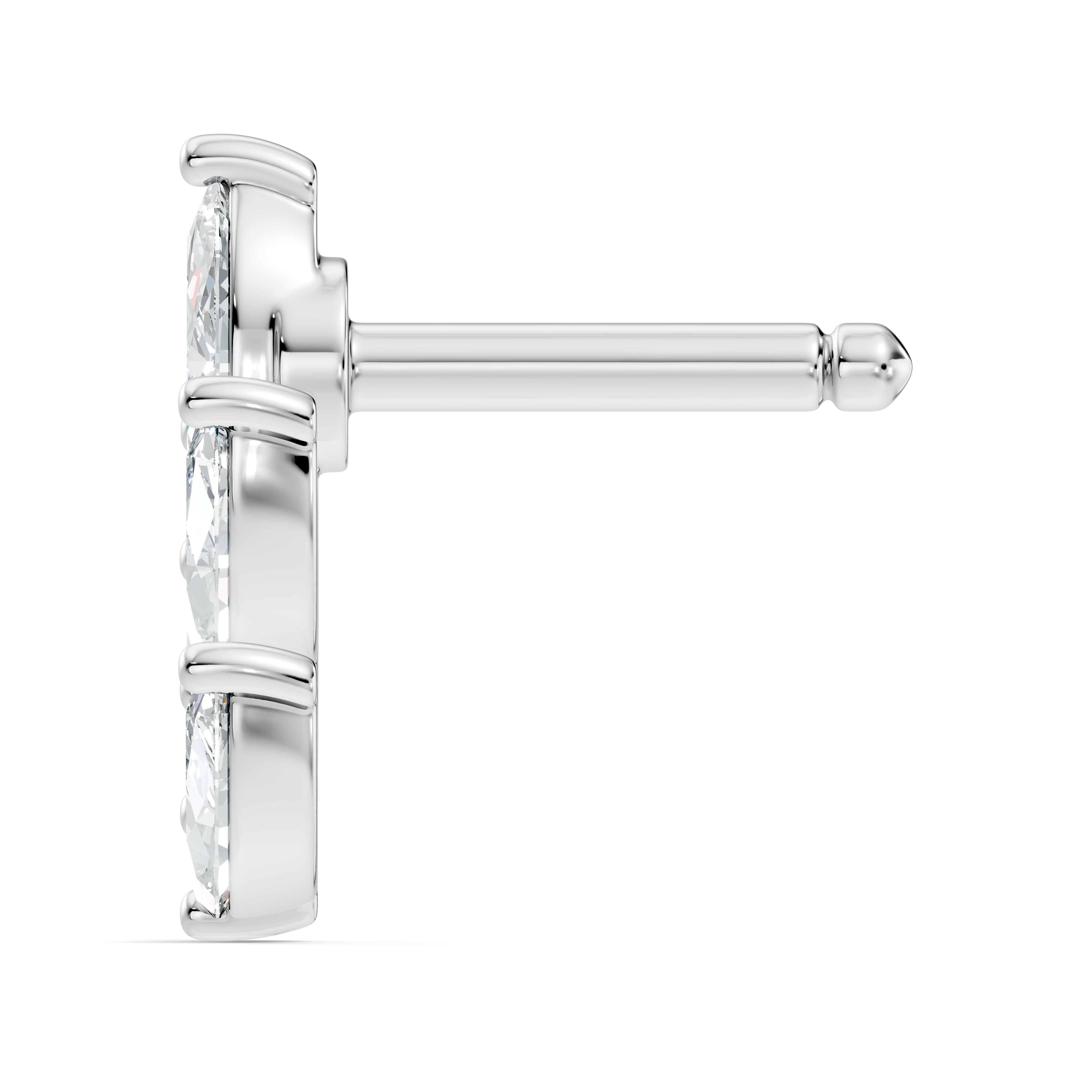Marquise Vine Four-Stone Diamond Nose Pin