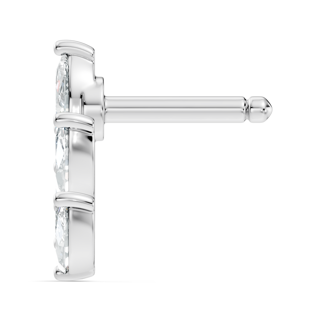 Marquise Vine Four-Stone Diamond Nose Pin