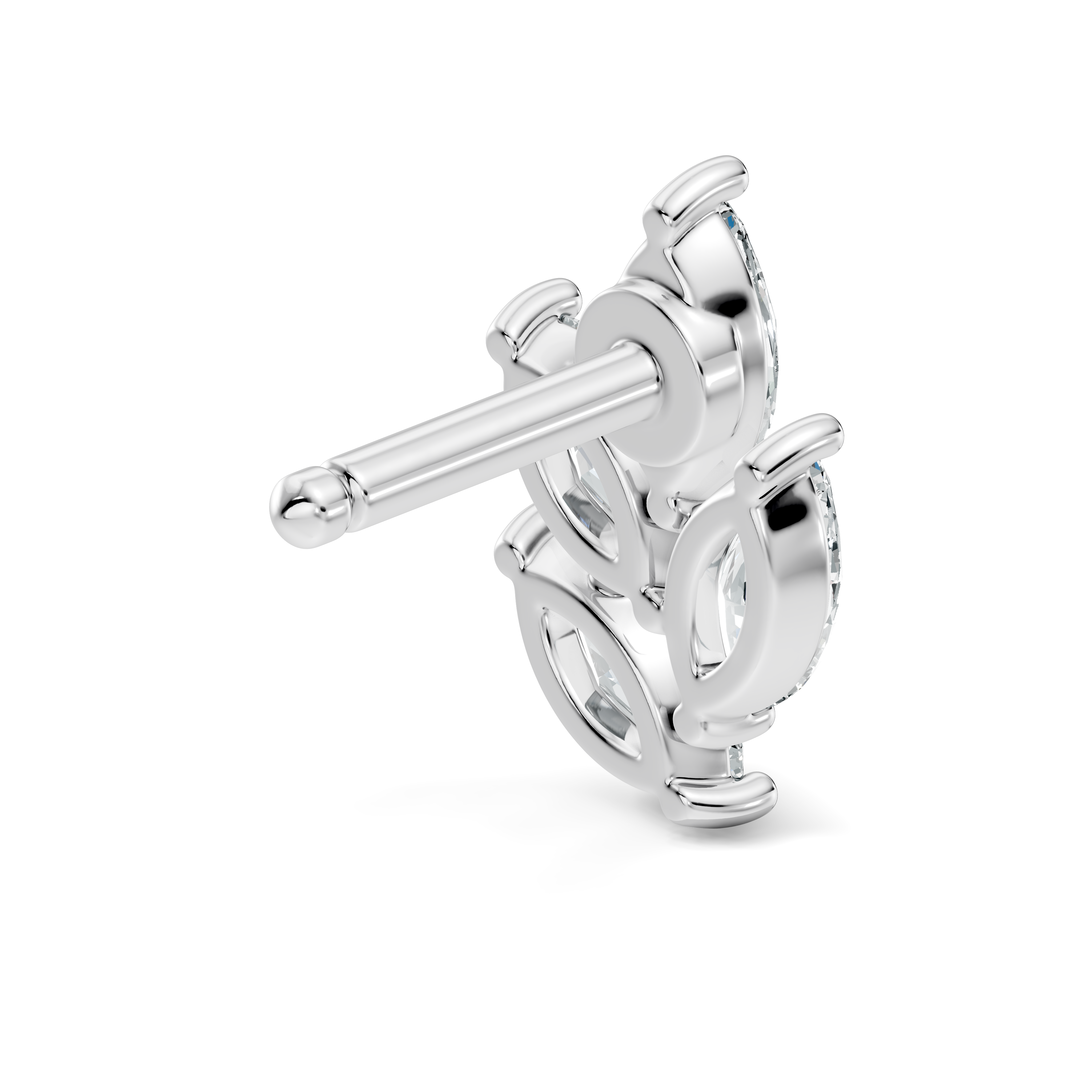 Marquise Vine Four-Stone Diamond Nose Pin