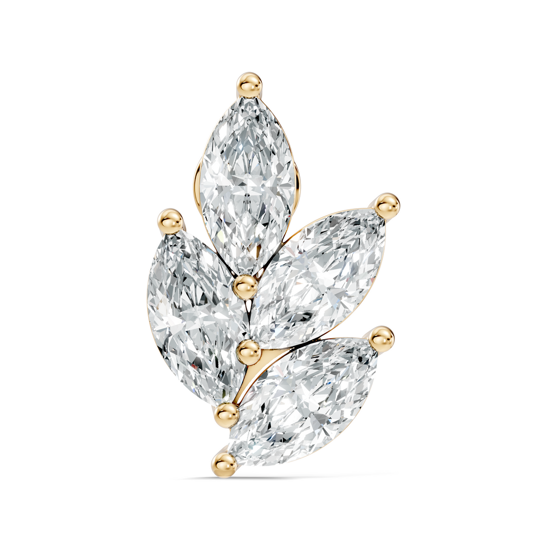 Marquise Vine Four-Stone Diamond Nose Pin