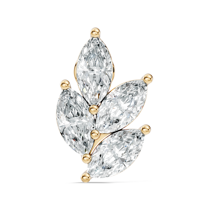 Marquise Vine Four-Stone Diamond Nose Pin