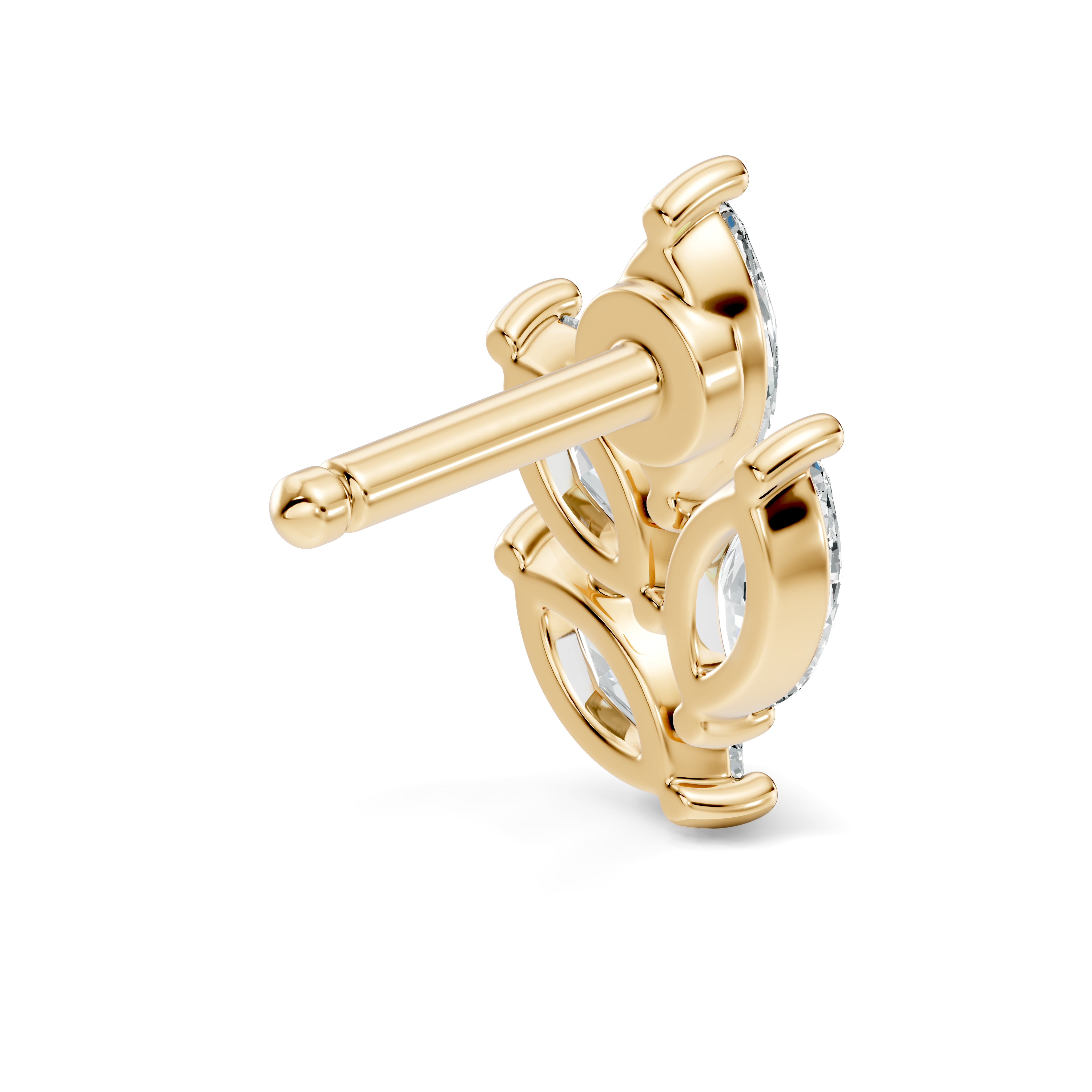 Marquise Vine Four-Stone Diamond Nose Pin