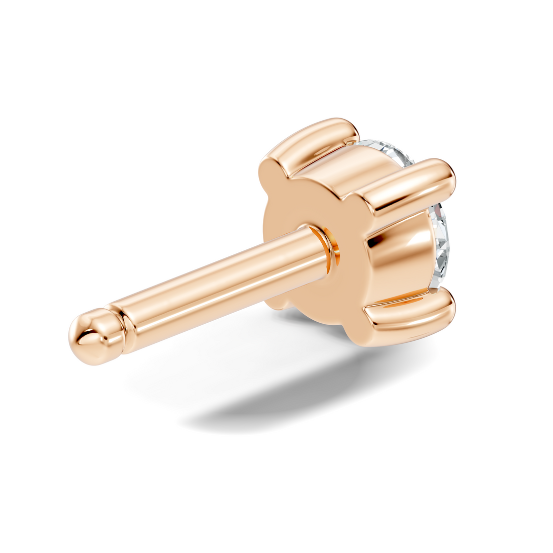 Classic Four-Prong Solitaire Diamond Nose Pin