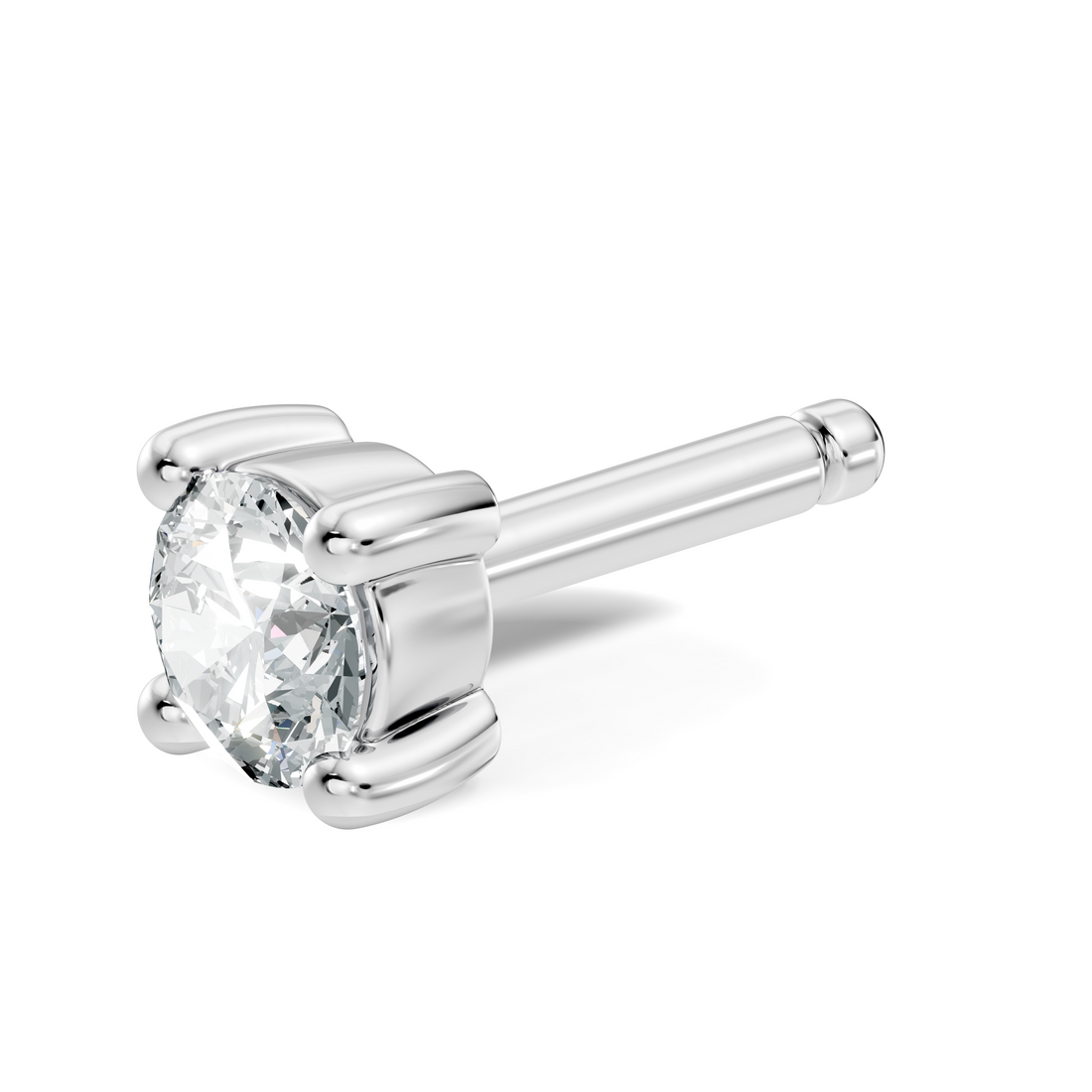 Classic Four-Prong 11 Pointer Solitaire Diamond Nose Pin