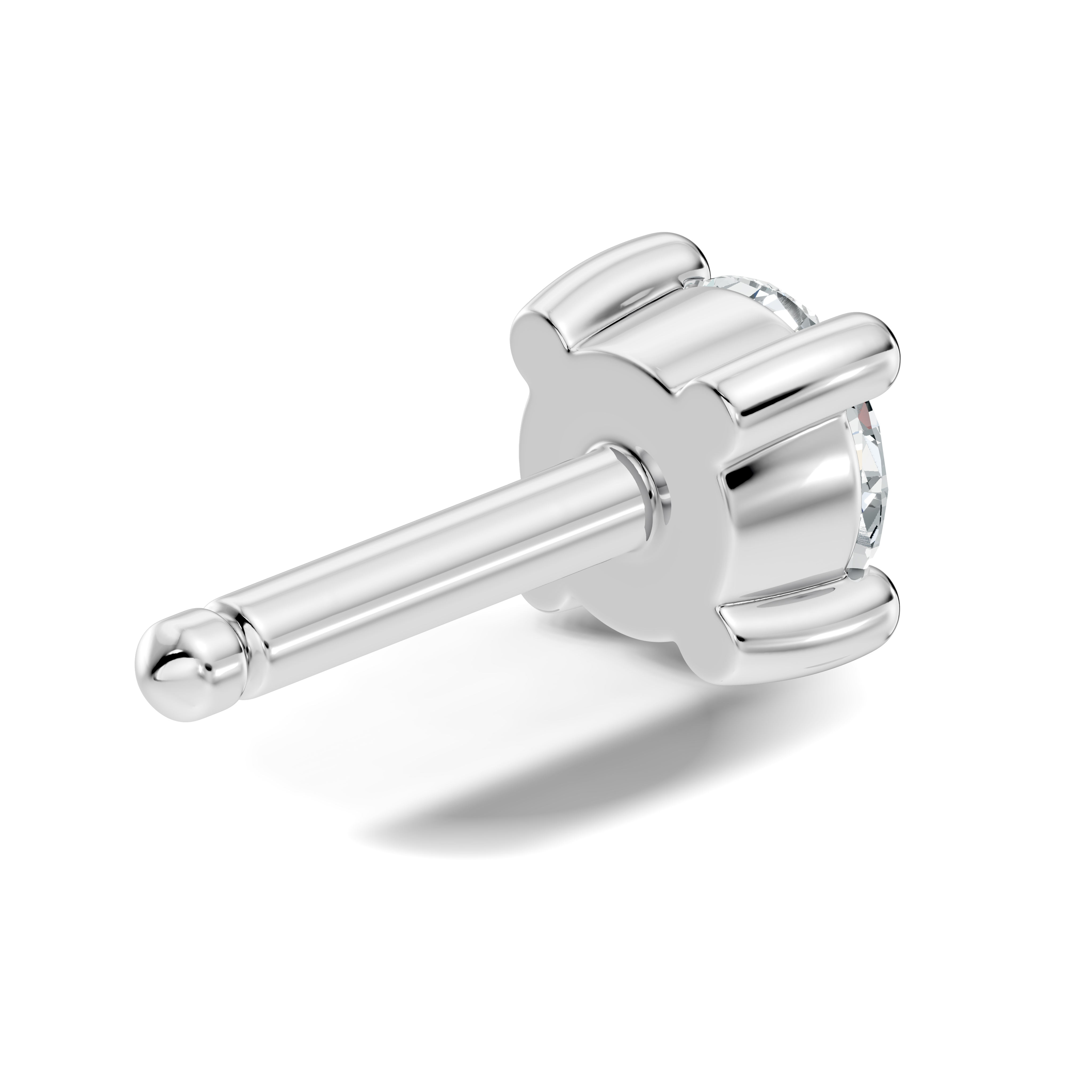 Classic Four-Prong 11 Pointer Solitaire Diamond Nose Pin