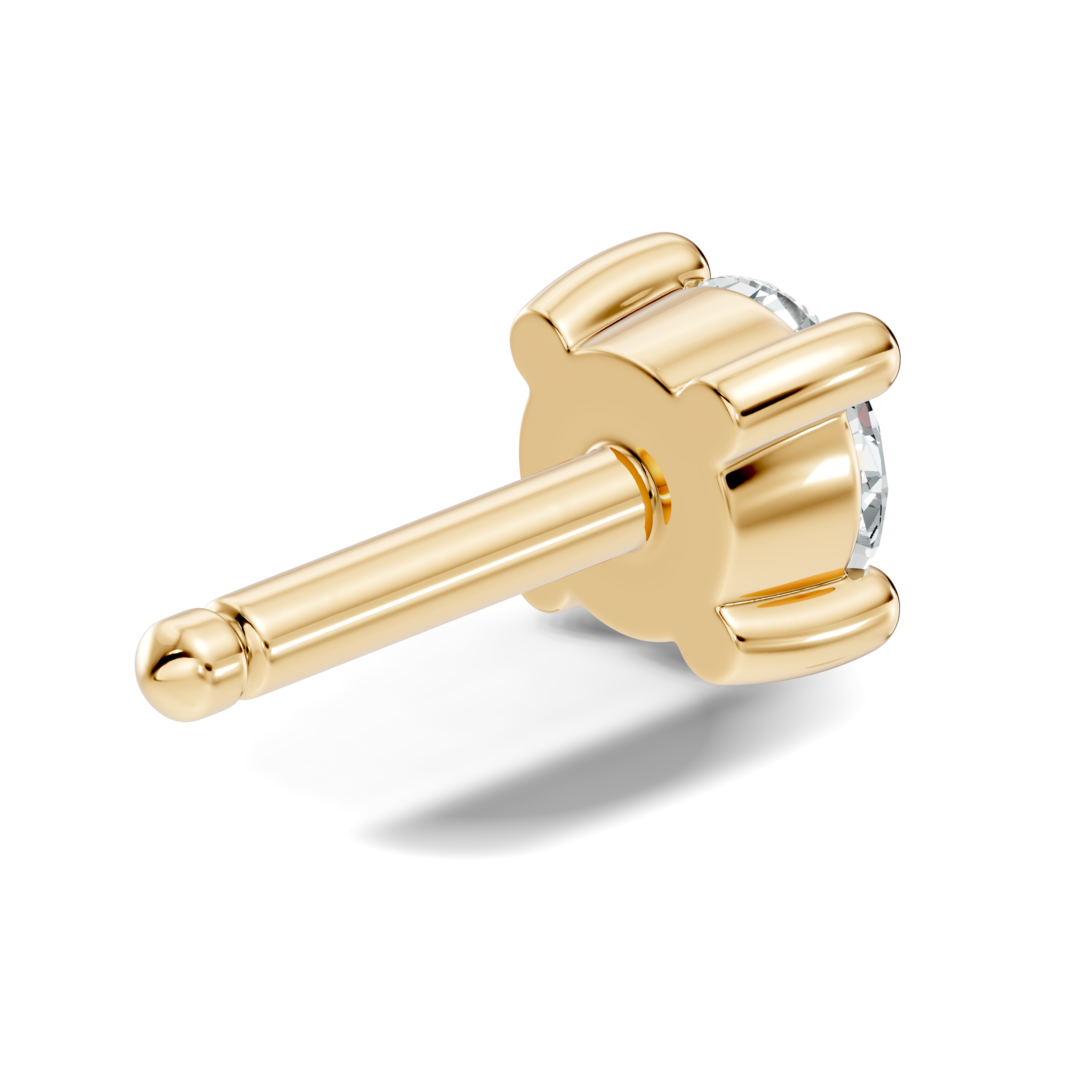 Classic Four-Prong Solitaire Diamond Nose Pin
