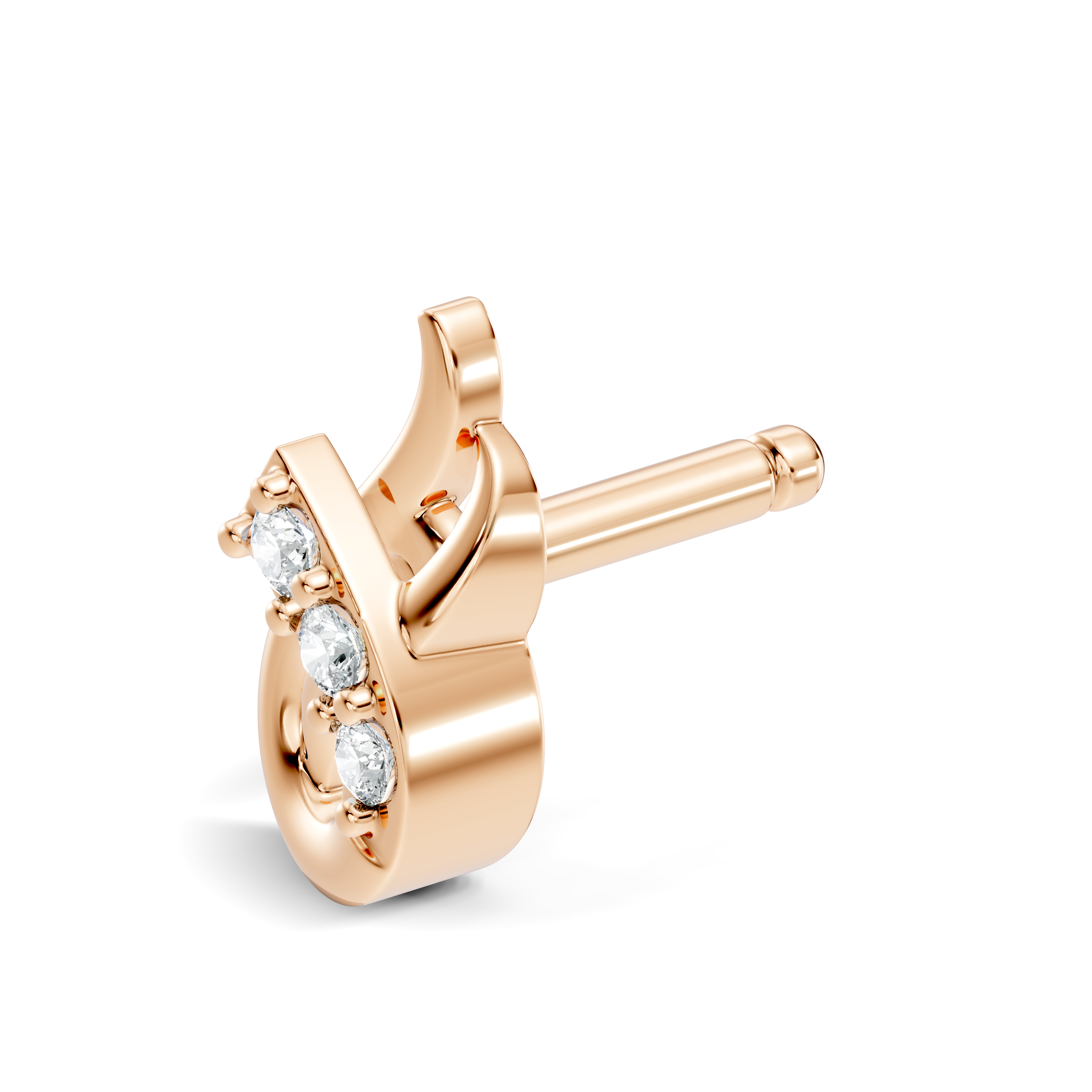 Lustrous Flame 3-Stone Diamond Earring