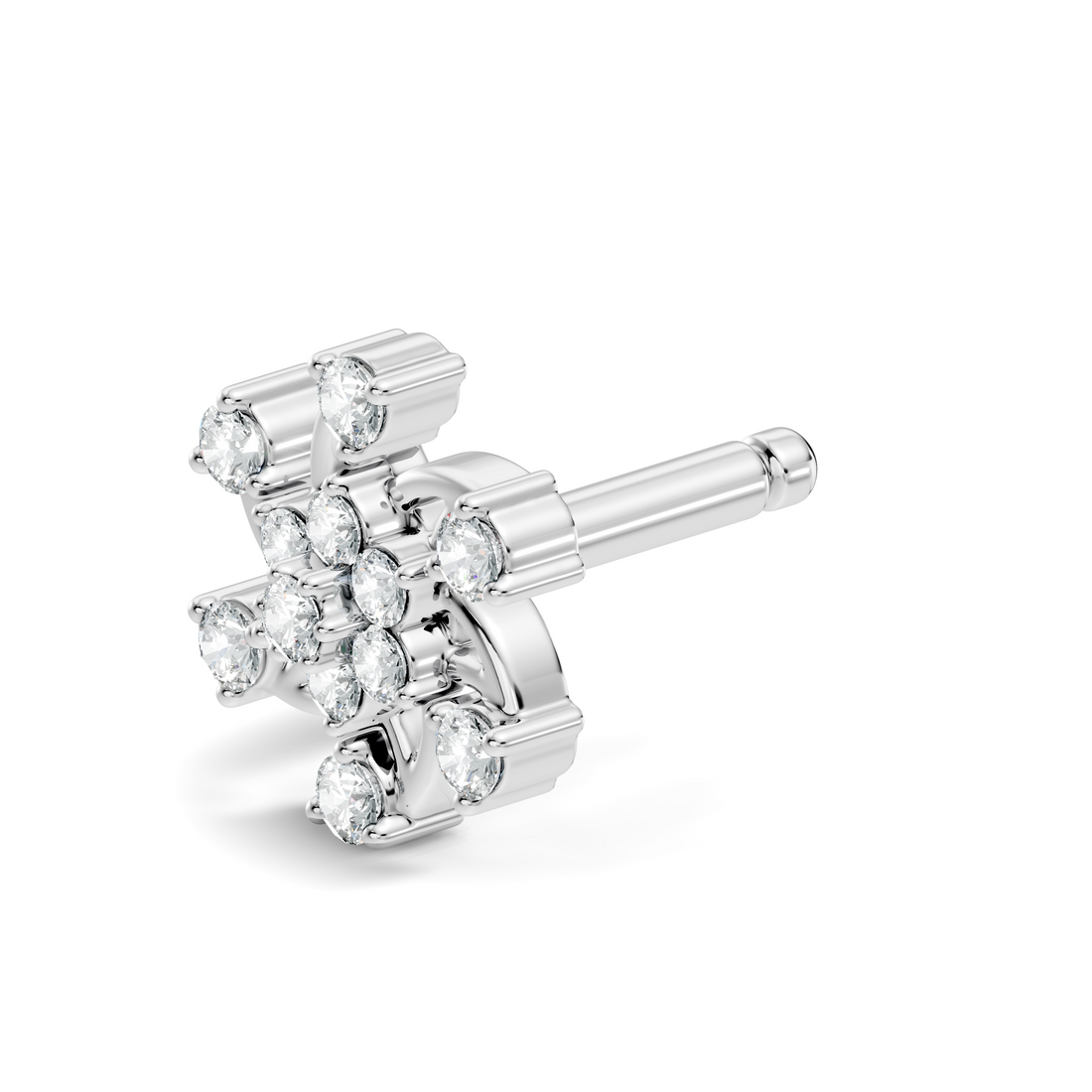 Swirl Pinwheel Floral Diamond Nose Pin