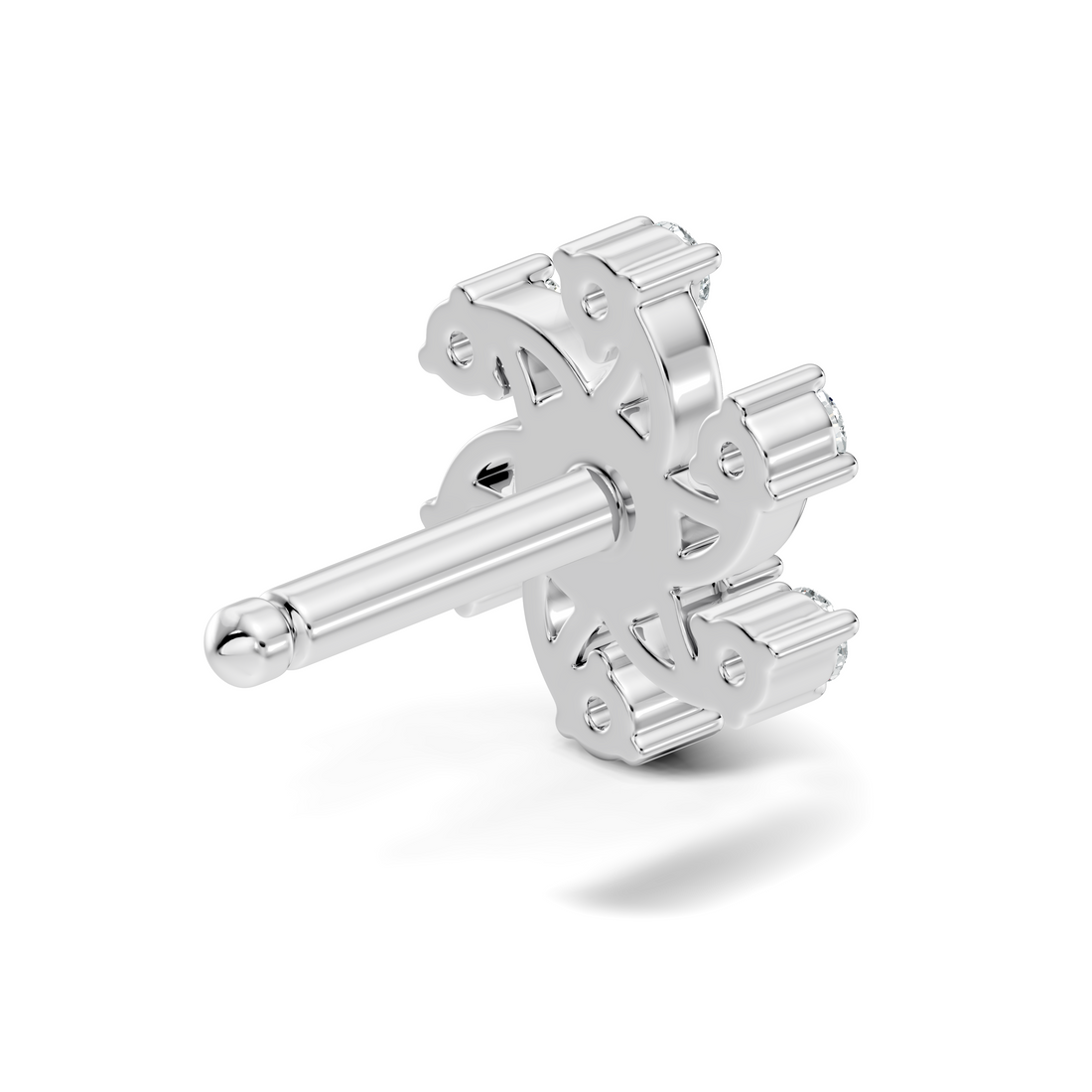 Swirl Pinwheel Floral Diamond Nose Pin
