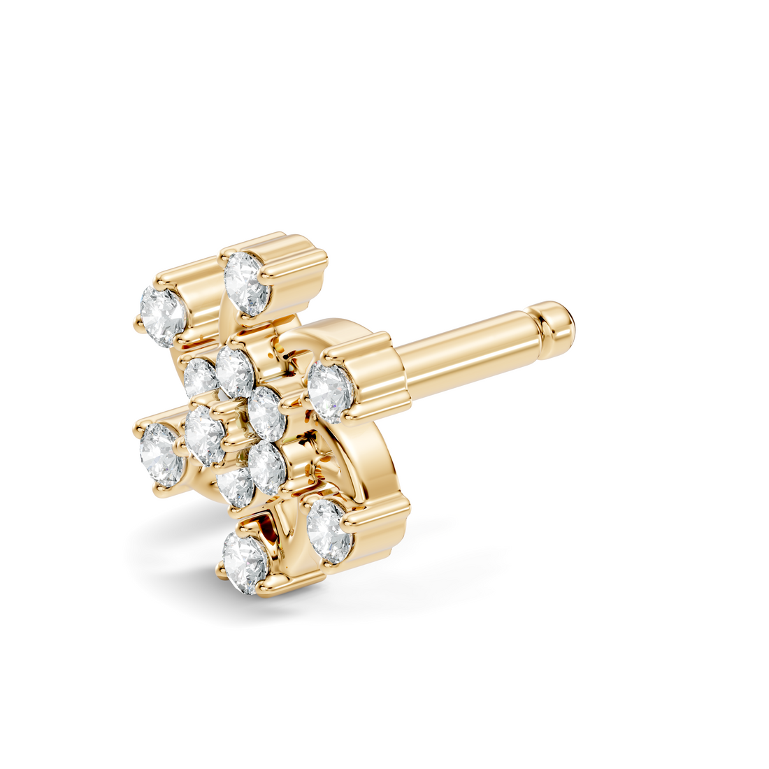 Swirl Pinwheel Floral Diamond Nose Pin