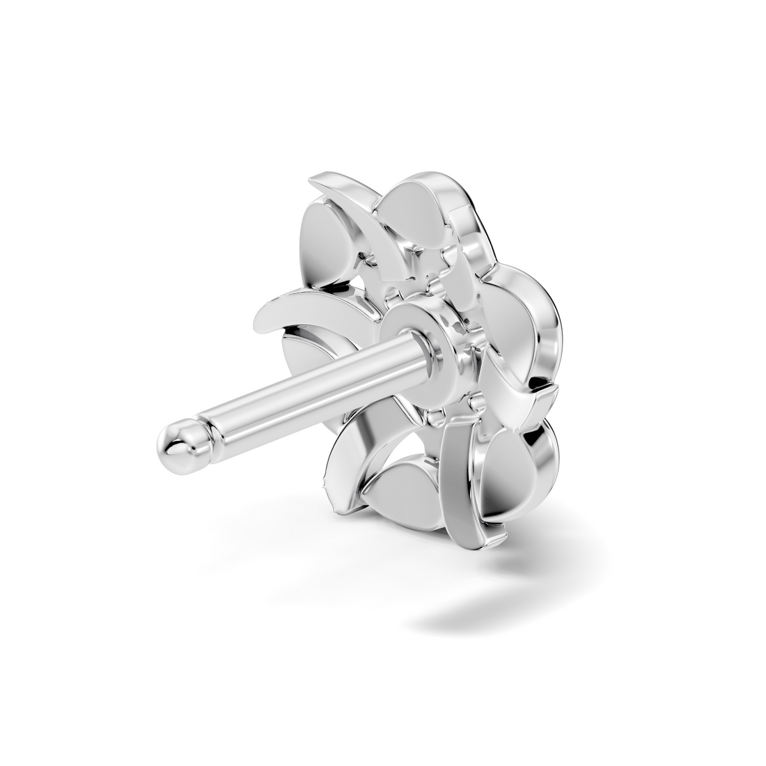Swirl Petal Cluster Diamond Nose Pin