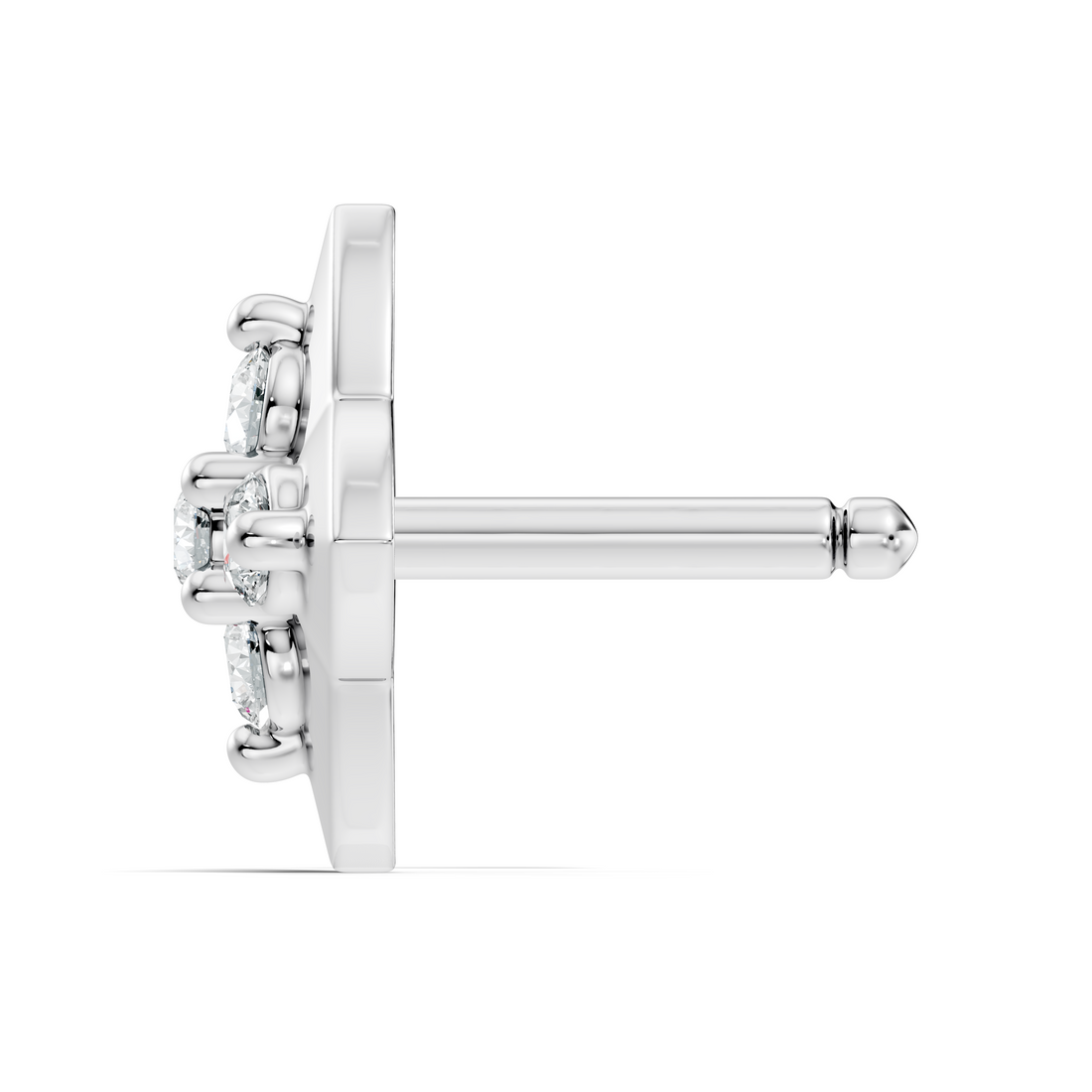 Four-Petal Flower Diamond Nose Pin